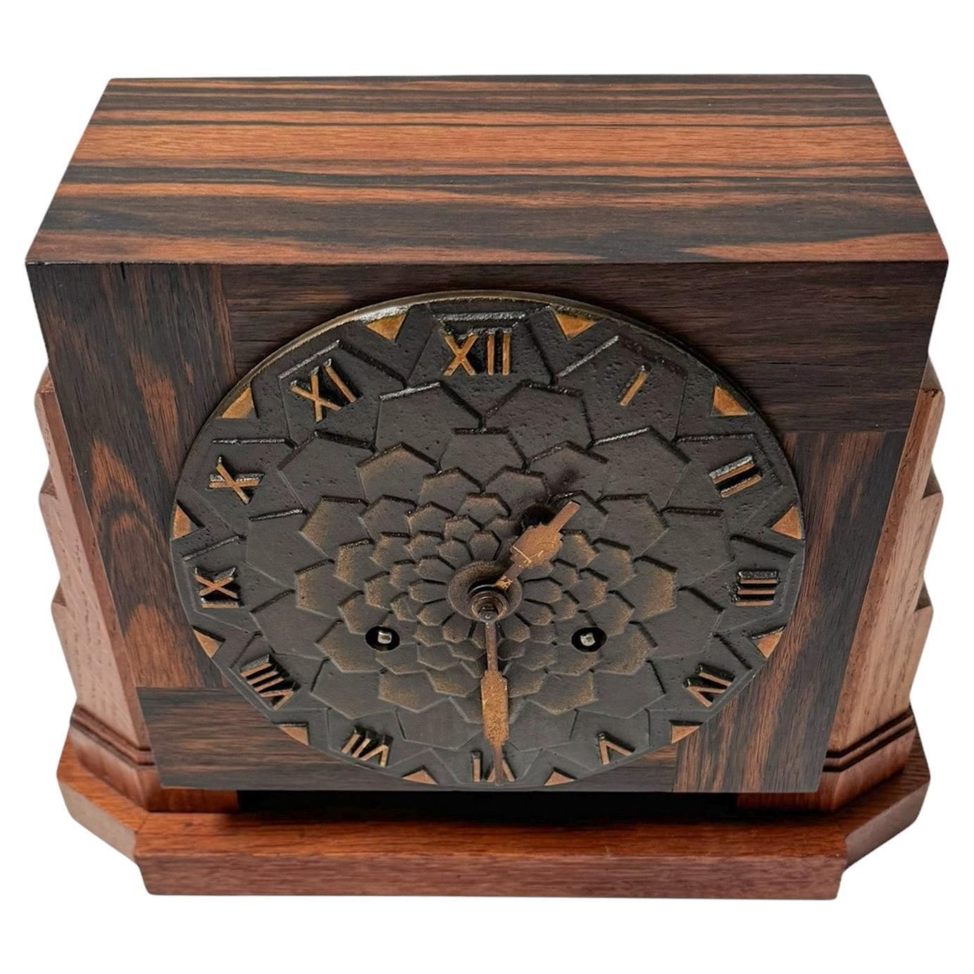 Art Deco Amsterdamse School Mantel Clock By Mundiklok, 1920s