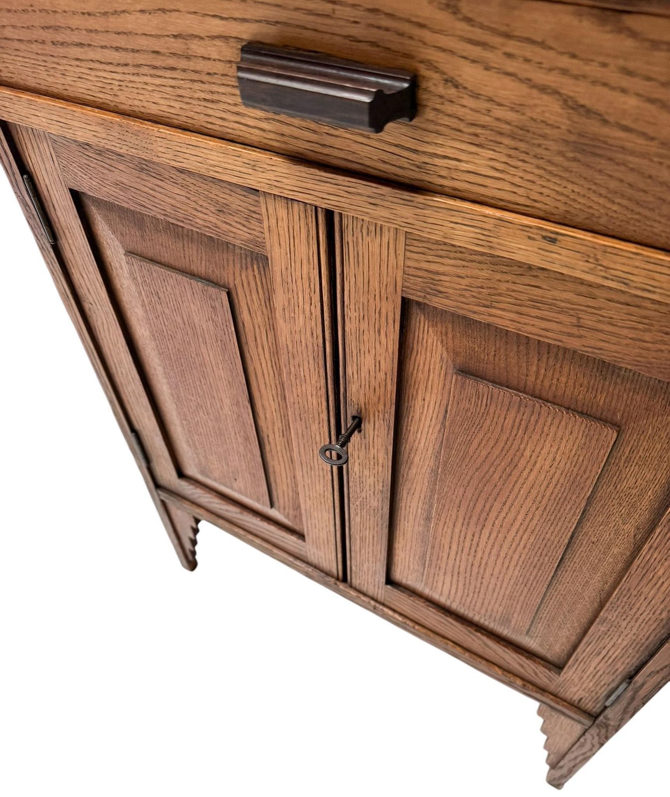 photo furniture Art Deco Amsterdamse School Cabinet With Black Lacquered Top, 1920s