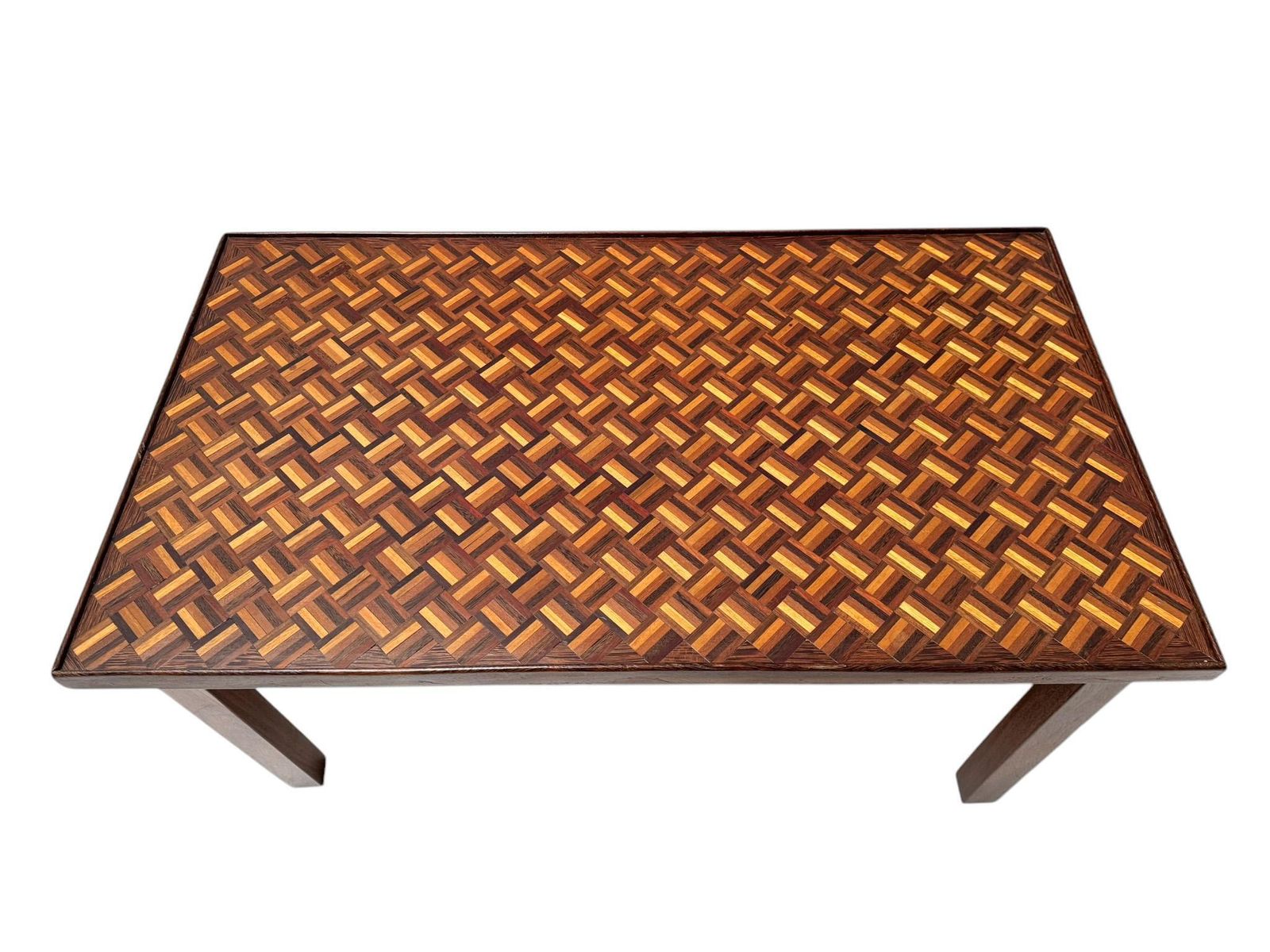 photo furniture Pair Of Mid Century Modern Side Tables With Mosaic Inlaid Tops, 1960s