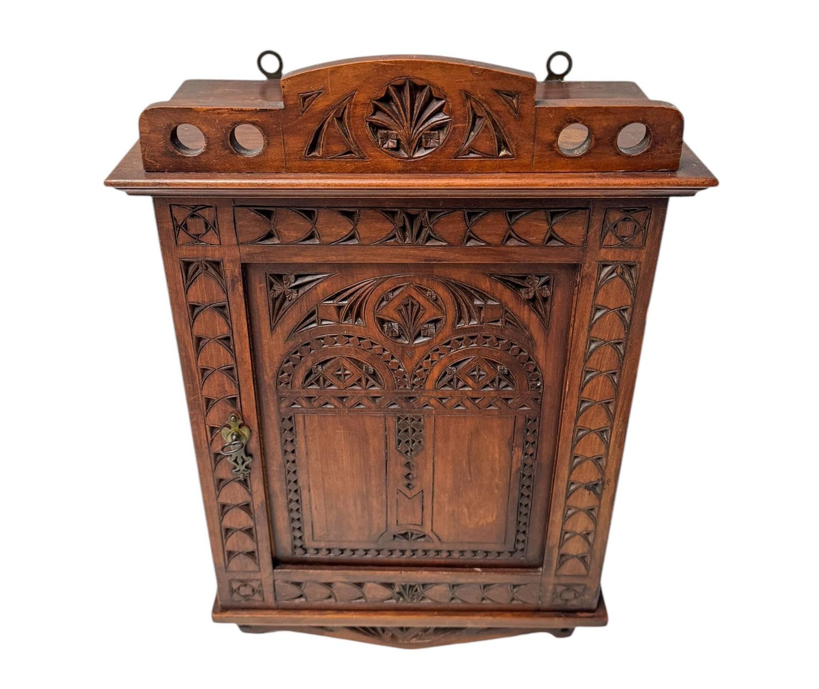 Arts & Crafts Art Nouveau Kerfschnitt Wall Cabinet, 1900s photo Furniture