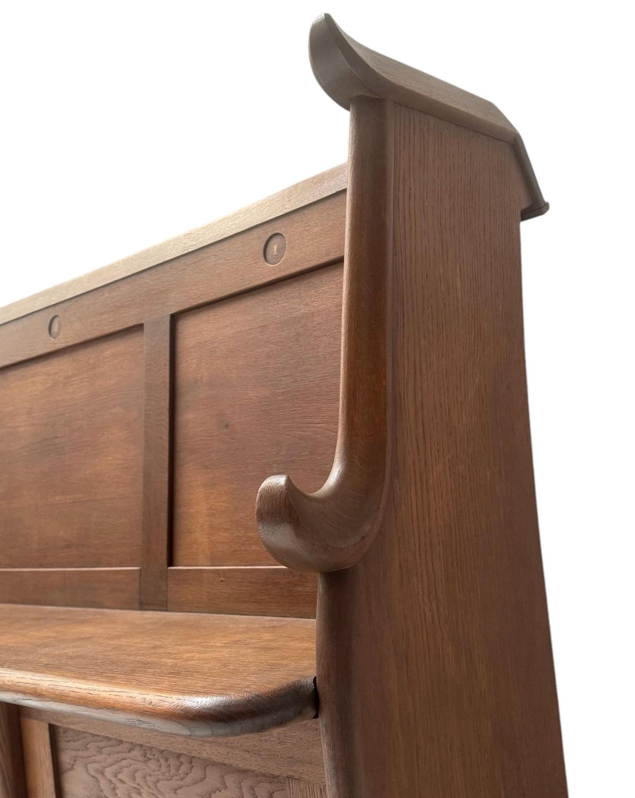 Furniture Willem Penaat Art Deco Amsterdamse School Three Seat Bench, 1920s photo