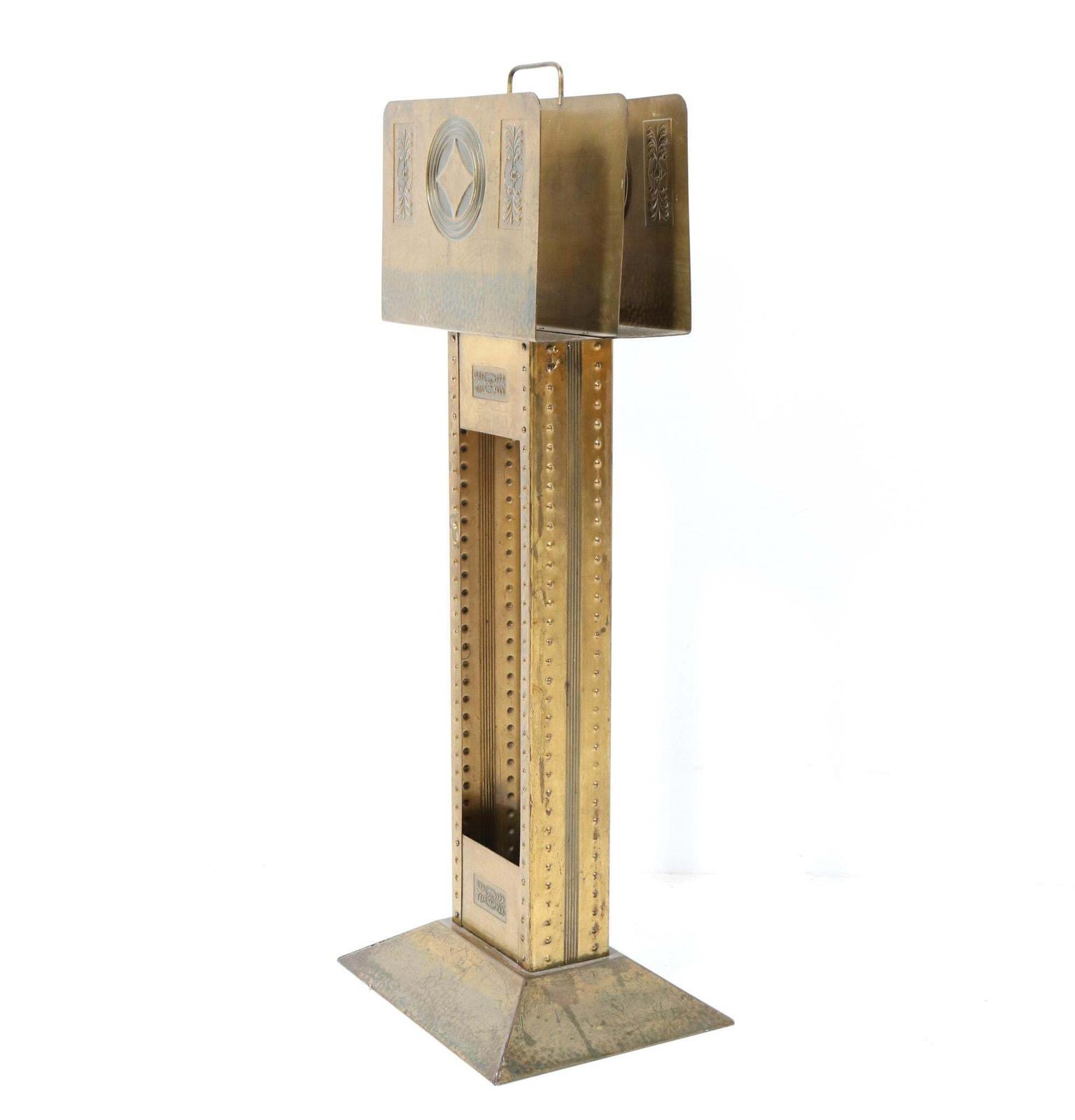 Patinated Brass Vienna Secession Magazine Rack photo vinterior