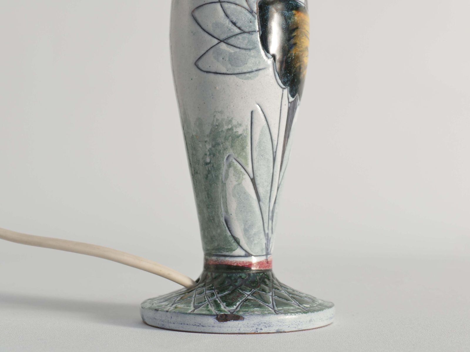 photo vinterior Scandinavian Modern Ceramic Butterfly Motif Table Lamp By Tilgmans, Sweden 1960