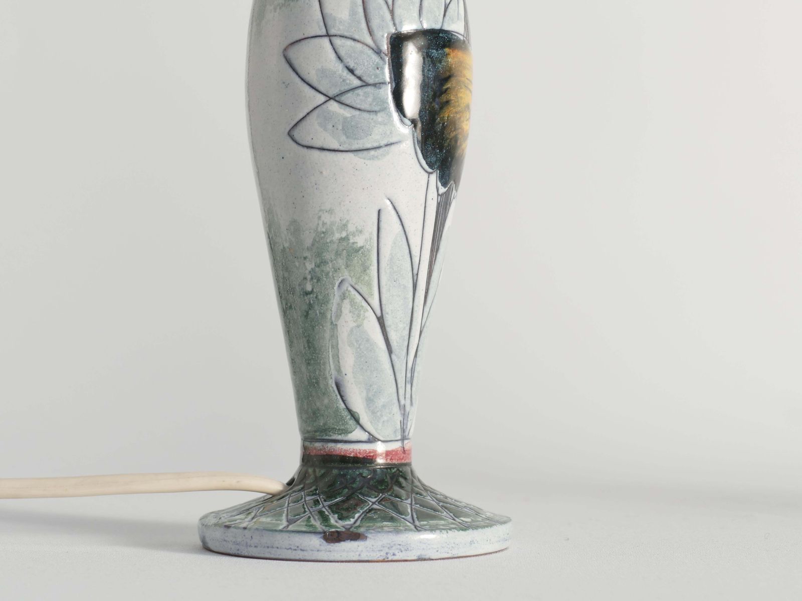 photo buy Scandinavian Modern Ceramic Butterfly Motif Table Lamp By Tilgmans, Sweden 1960