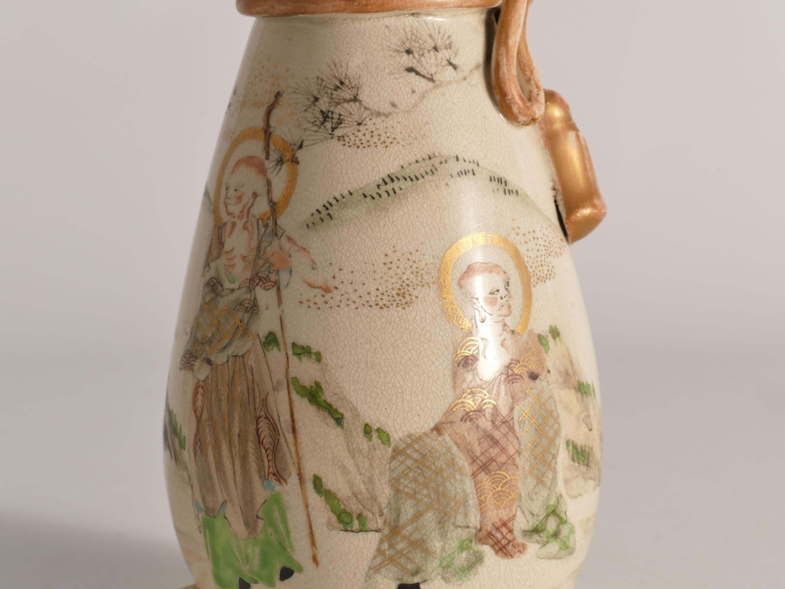 Meiji Period Kyoto Satsuma Vase Table Lamp, Japan, Circa 1880 photo vinterior