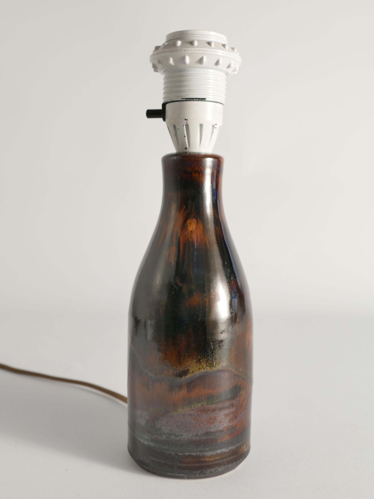 Brown Stoneware Table Lamp By Carl Harry Stålhane, Designhuset, Sweden 1960s photo vinterior