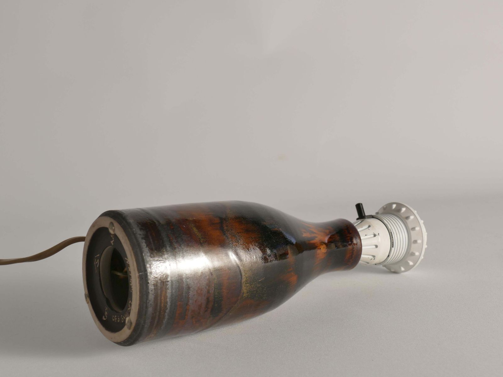 photo for sale Brown Stoneware Table Lamp By Carl Harry Stålhane, Designhuset, Sweden 1960s