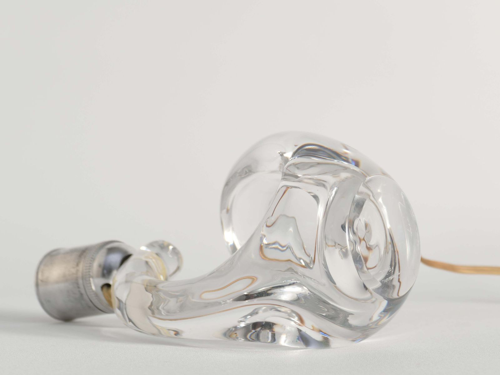 photo vintage Sculptural Clear Crystal Glass Table Lamp By Schneider, France, 1950s