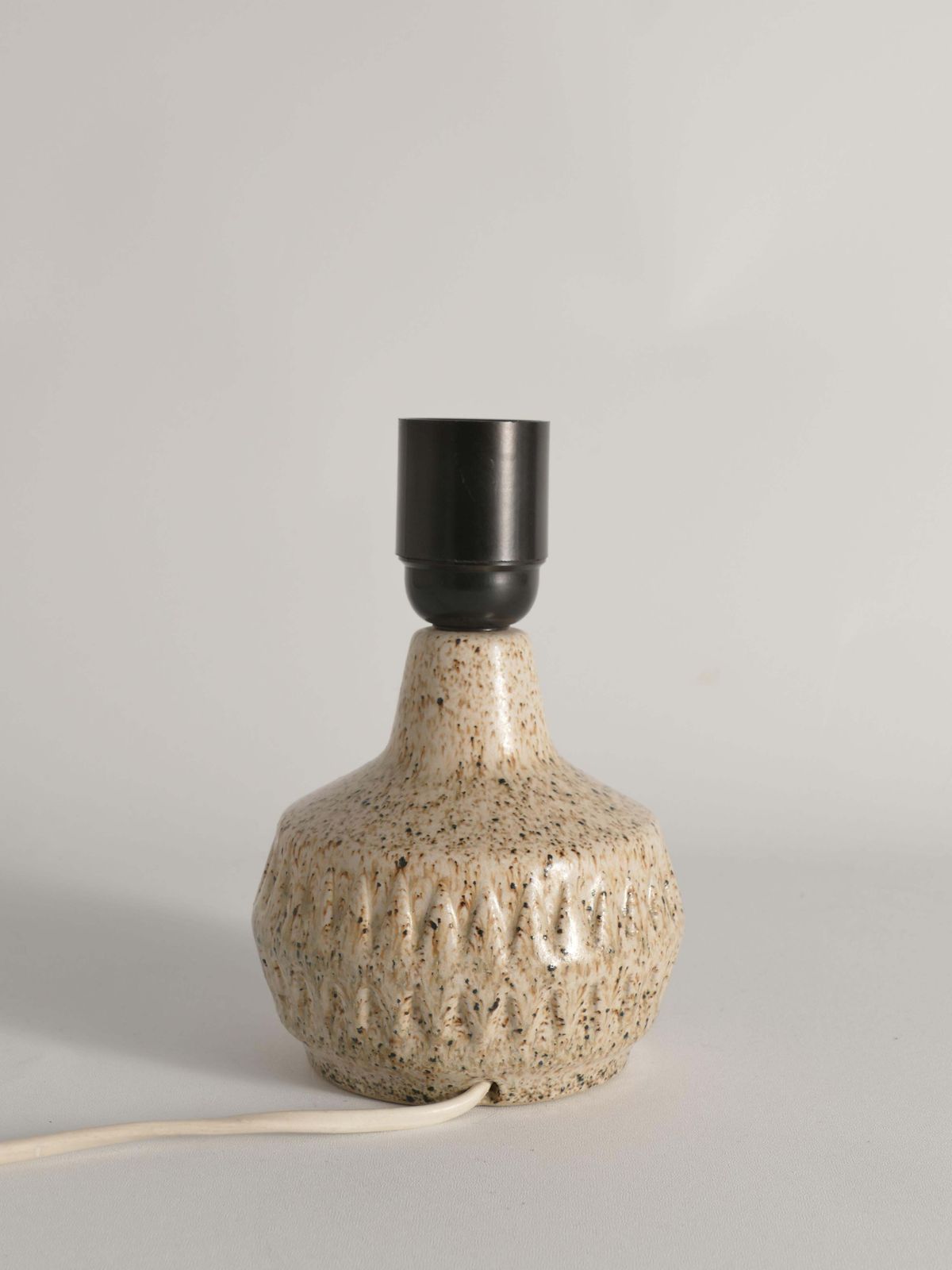 Mid Century Modern Brown Speckled Stoneware Table Lamp By Ego, Sweden 1960s photo buy
