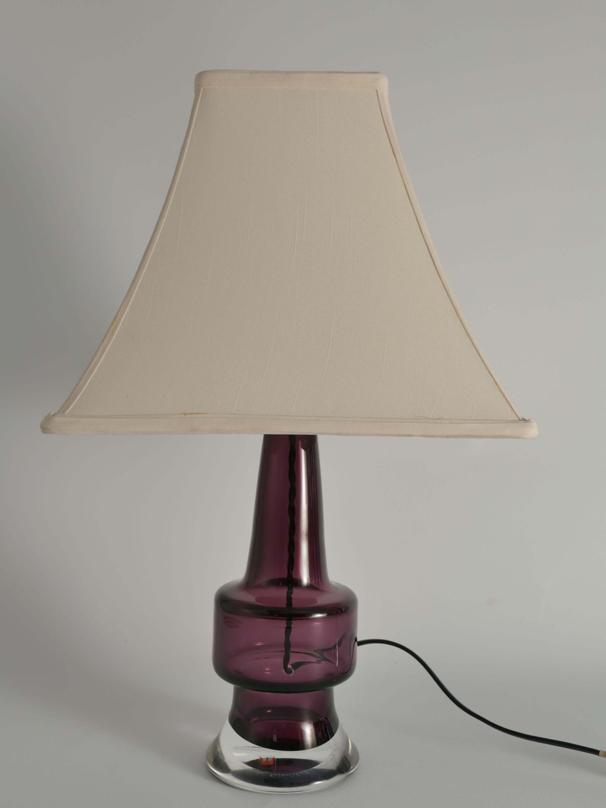 Mid Century Modern Purple Chrystal Glass Table Lamp By Kosta 1960s photo Lighting