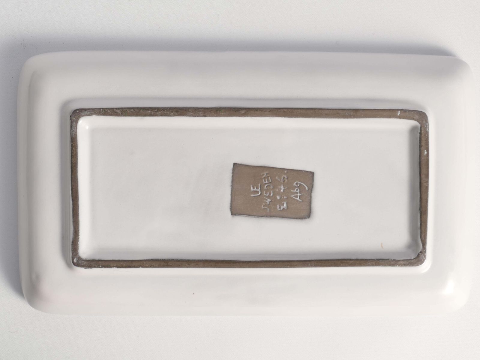 photo for sale Brown And White "Corso" Ceramic Dish By Ingrid Atterberg For Upsala Ekeby, 1950s