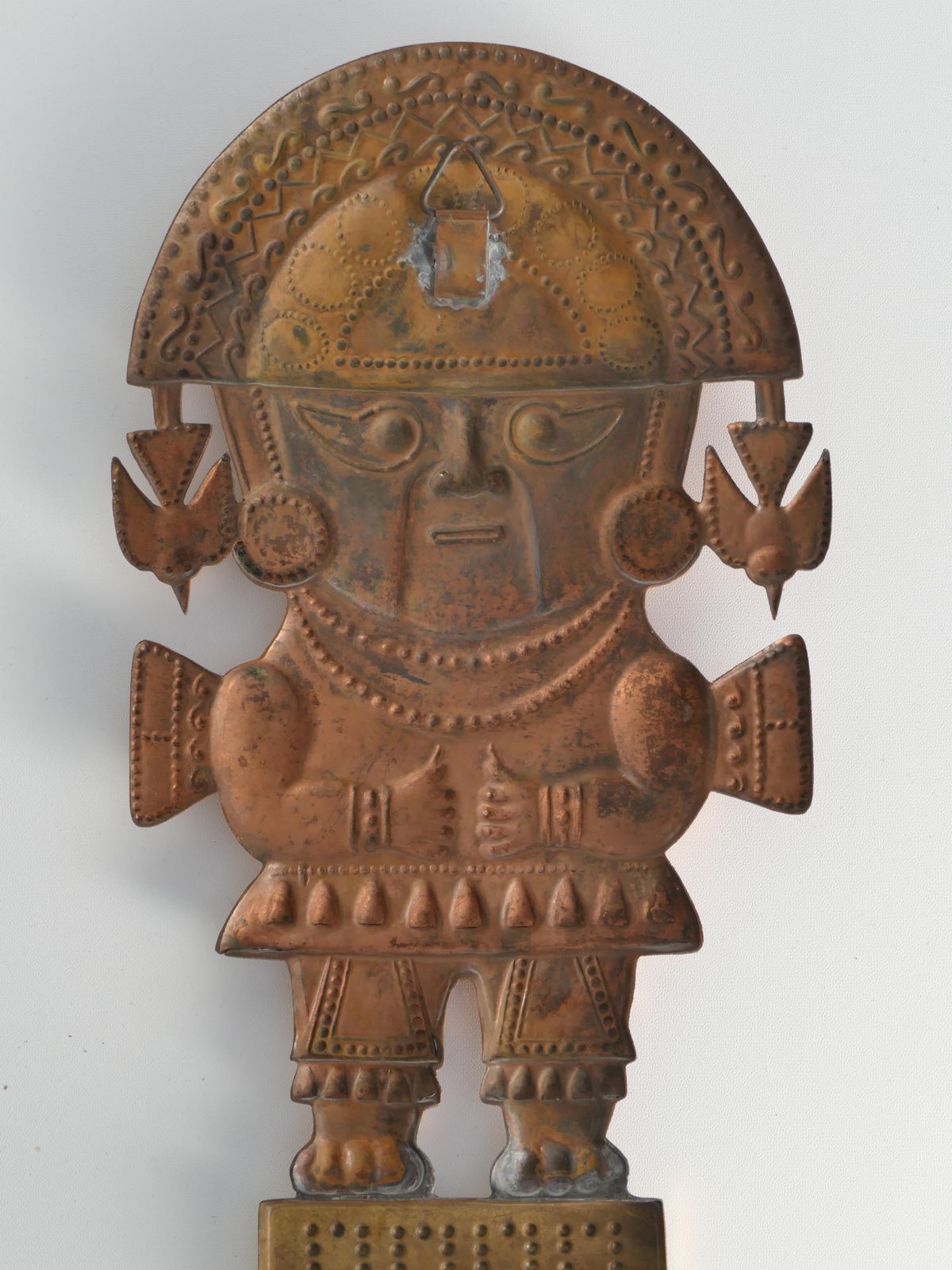 Peruvian Naylamp Brass & Copper Model Of A Ceremonial Tumi Knife Wall Hanging photo buy
