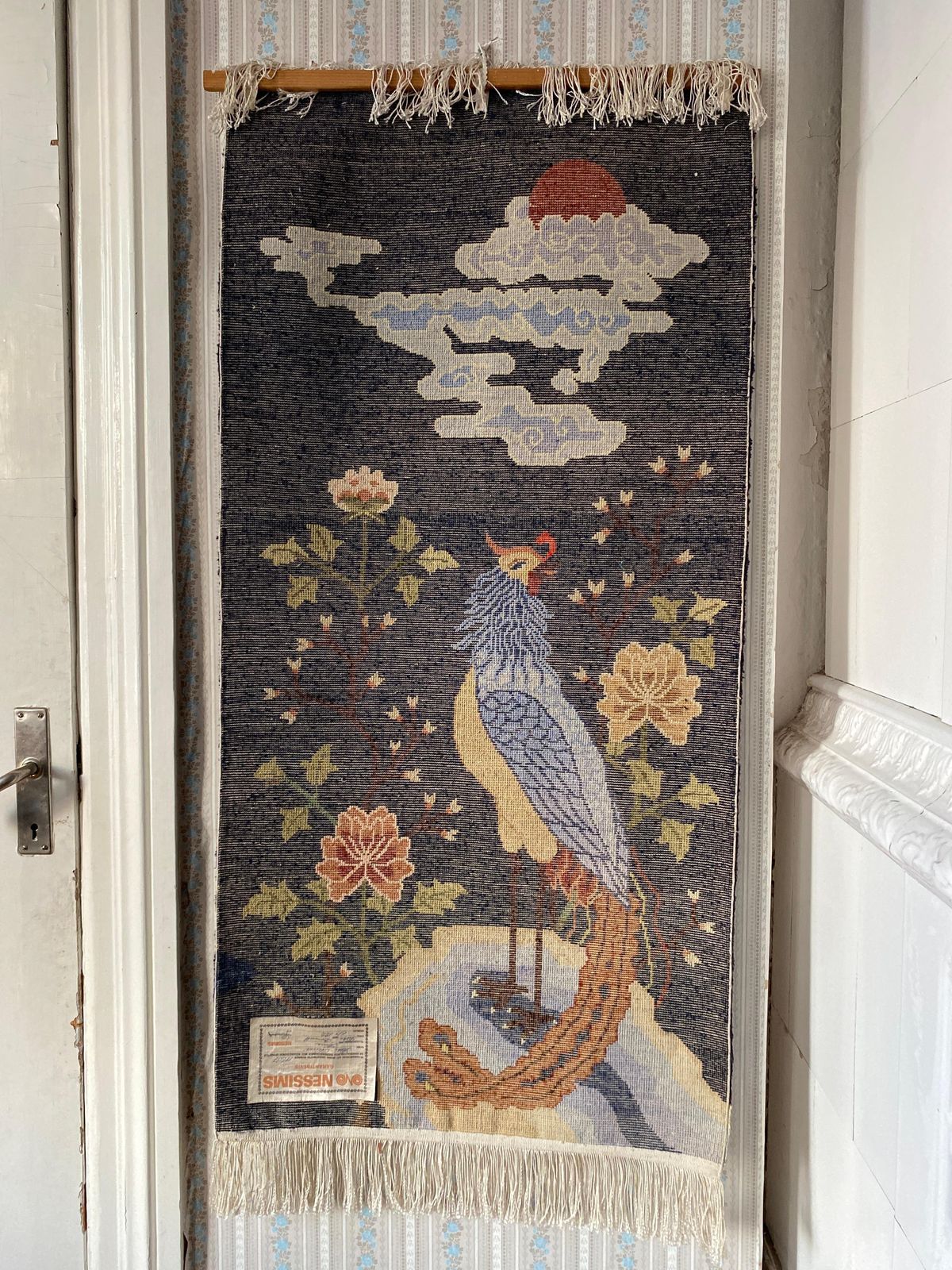 Art Deco Chinese Handmade Silk Bautou Tapestry Rug, Early 20th Century photo 1775.0