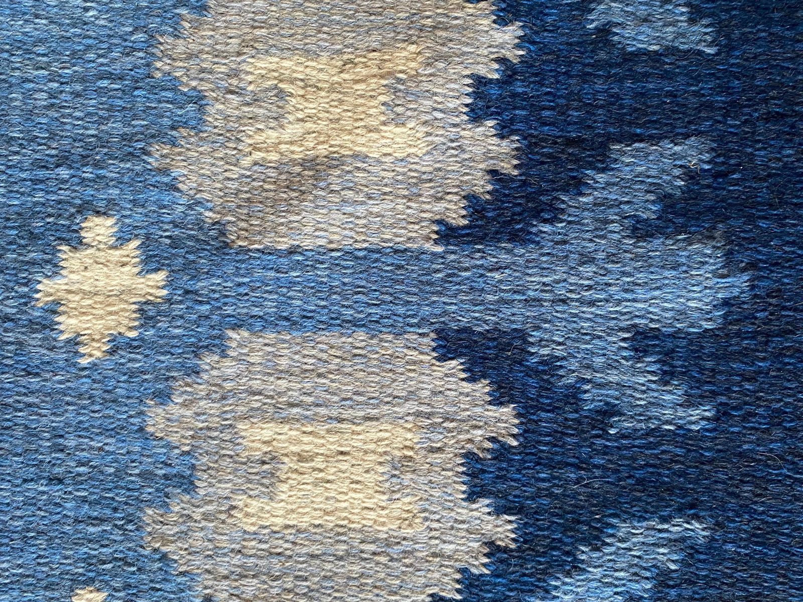 photo furniture Scandinavian Modern Blue Rölakan Flatweave Rug By Berit Koenig Woelfer Sweden