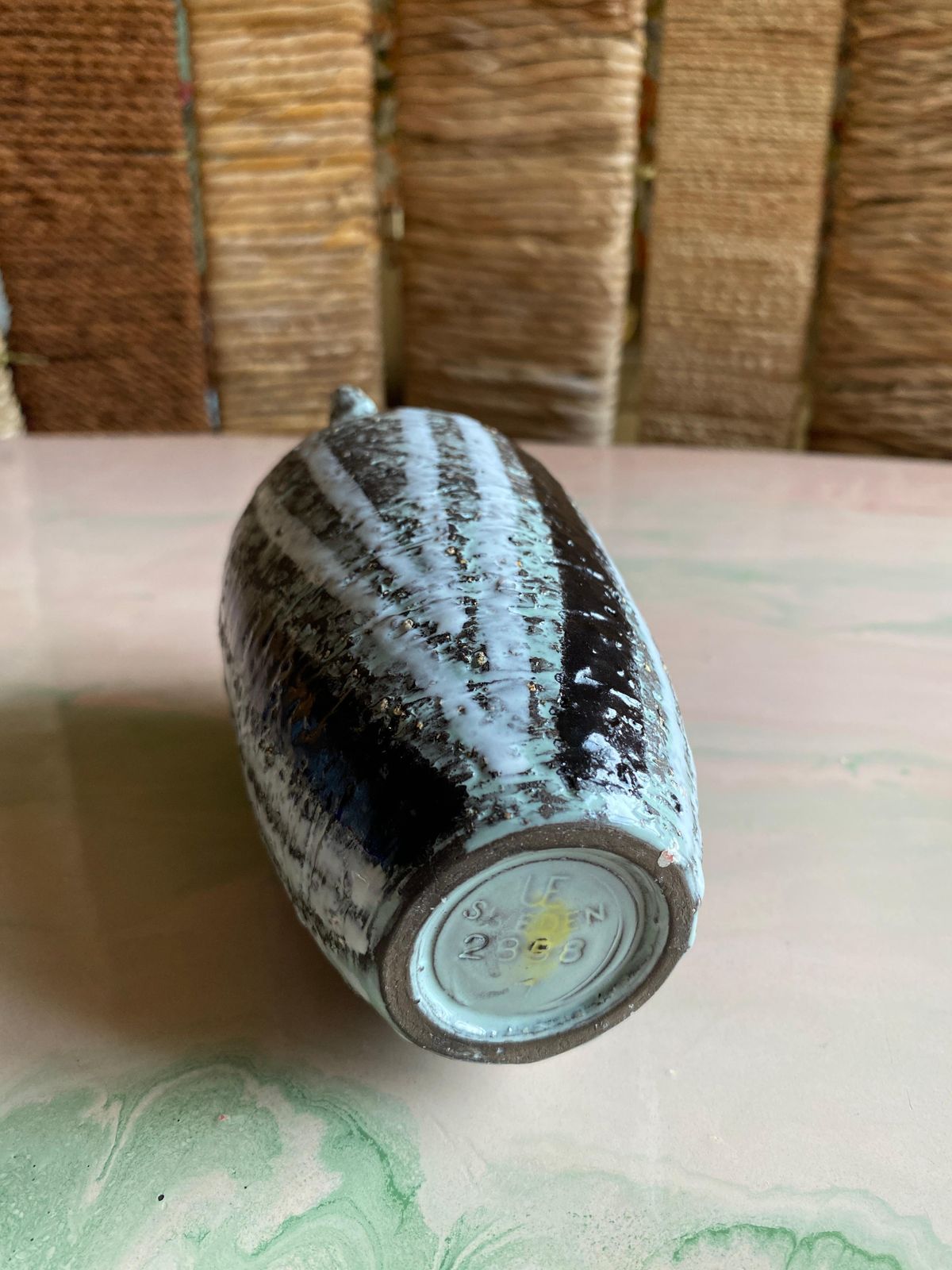Scandinavian Modern Back And White Ceramic Vase, "Progresso" By Ingrid Atterberg photo vinterior
