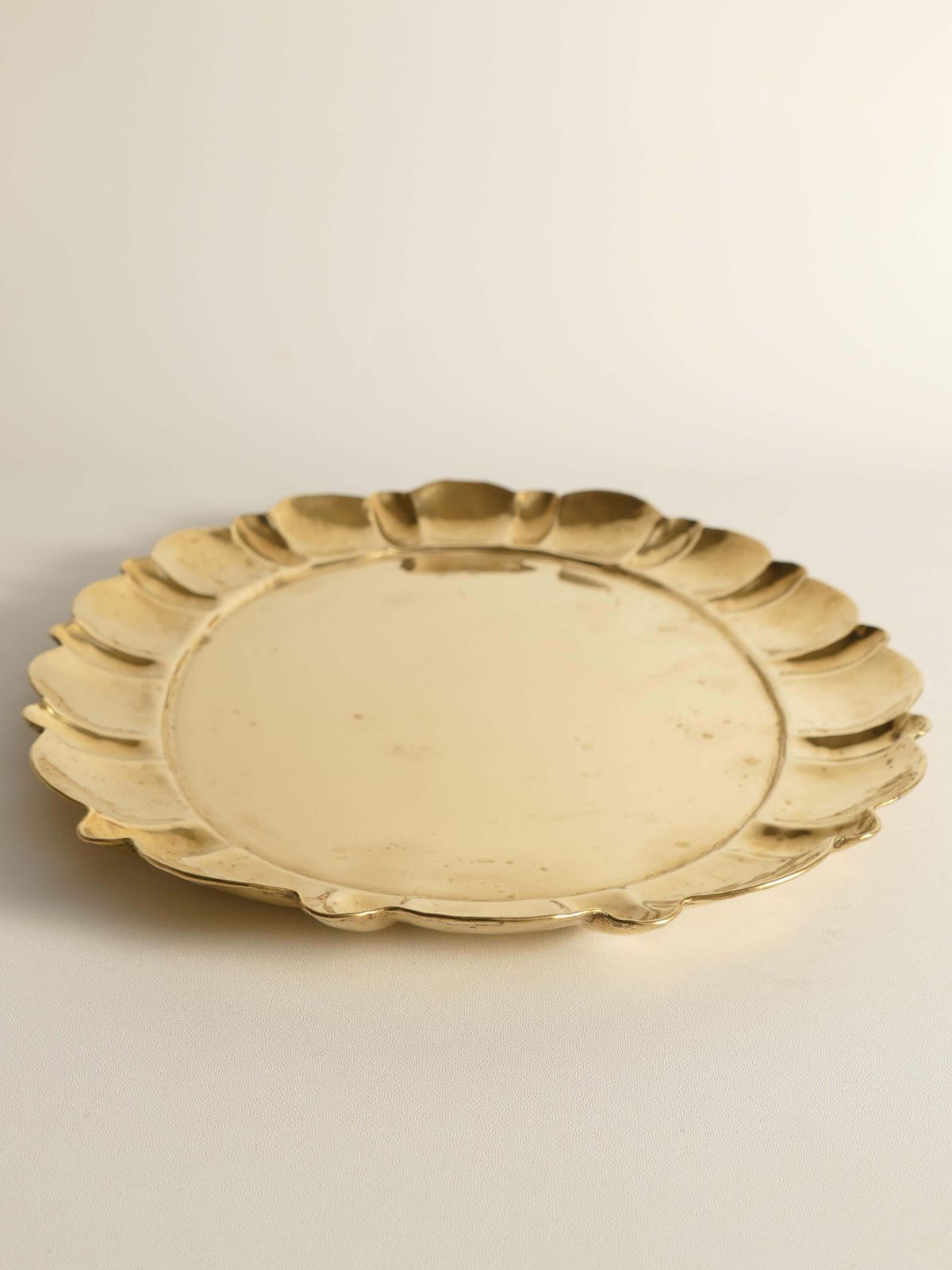 Hollywood Regency Large Oval Brass Tray By Firma Lars Holmström, Sweden 1940's photo furniture