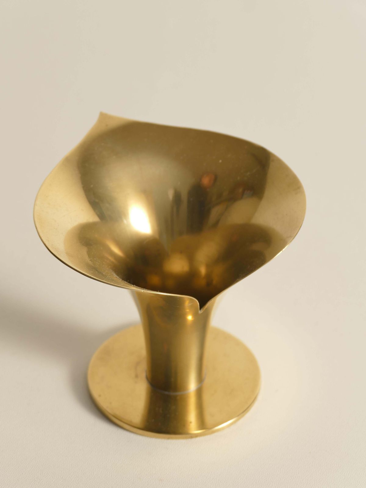 photo buy Art Deco Brass Calla Lily Candle Holder By Carl Einar Borgström For Ystad Metall