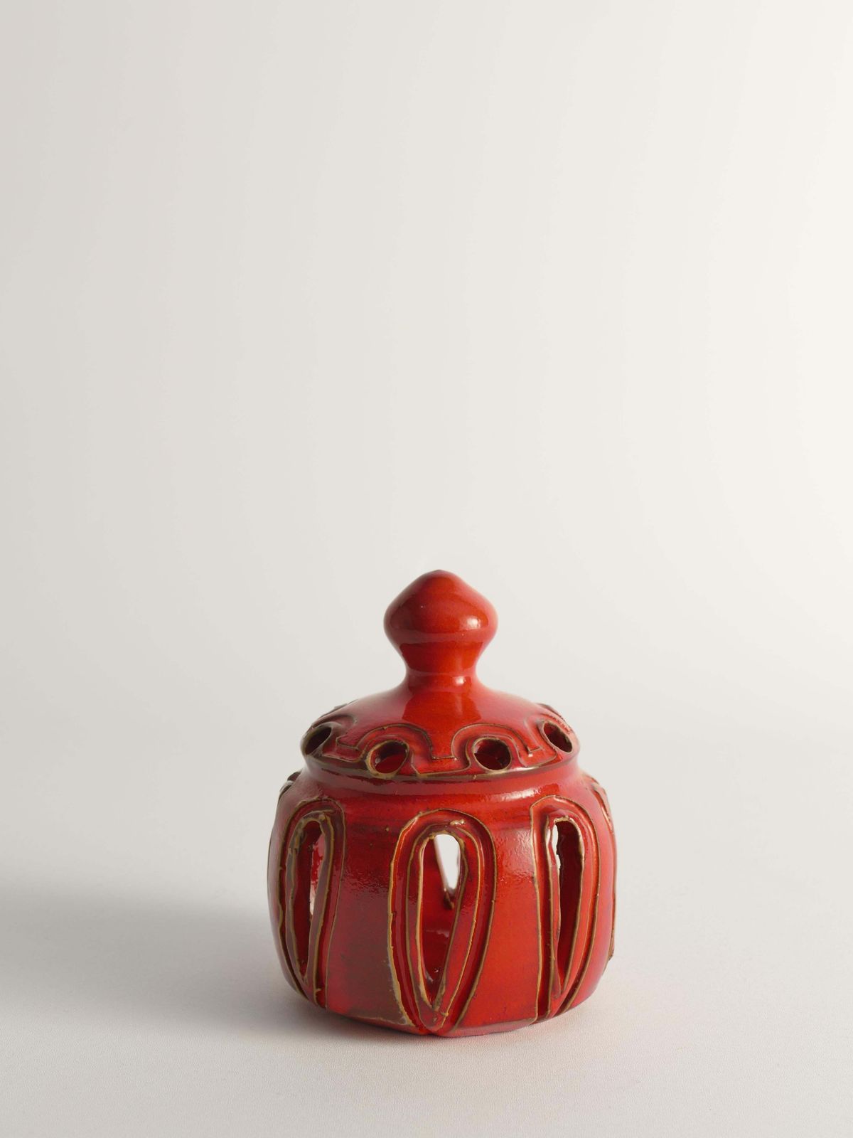 Lobster Red Handmade Ceramic Candle Lamp, By  Barbro Sundelin For Basun Keramik photo Home Decor