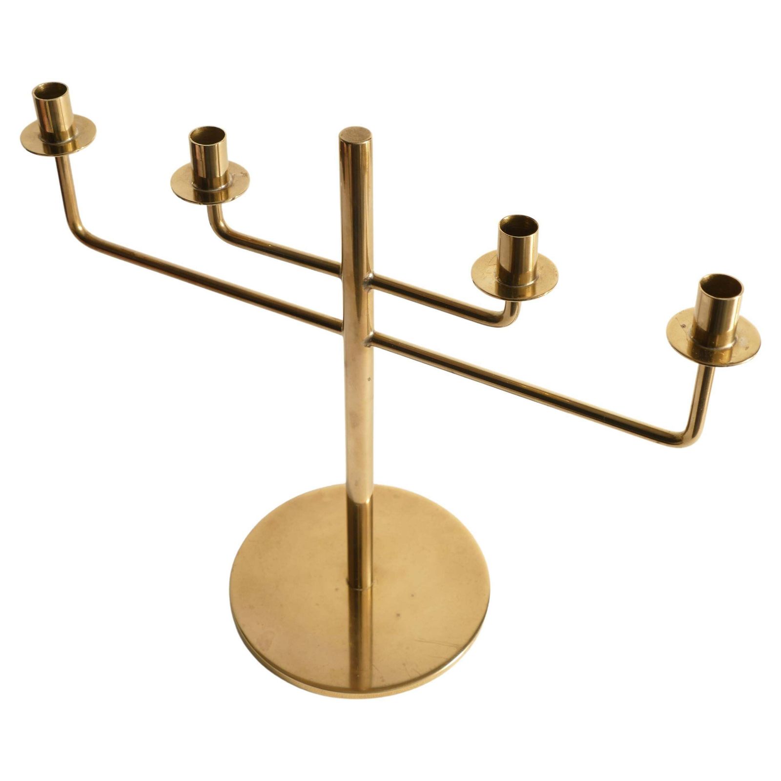 Scandinavian Modern Brass Candelabra By Hans Agne Jakobsson, Markaryd, 1960s photo furniture