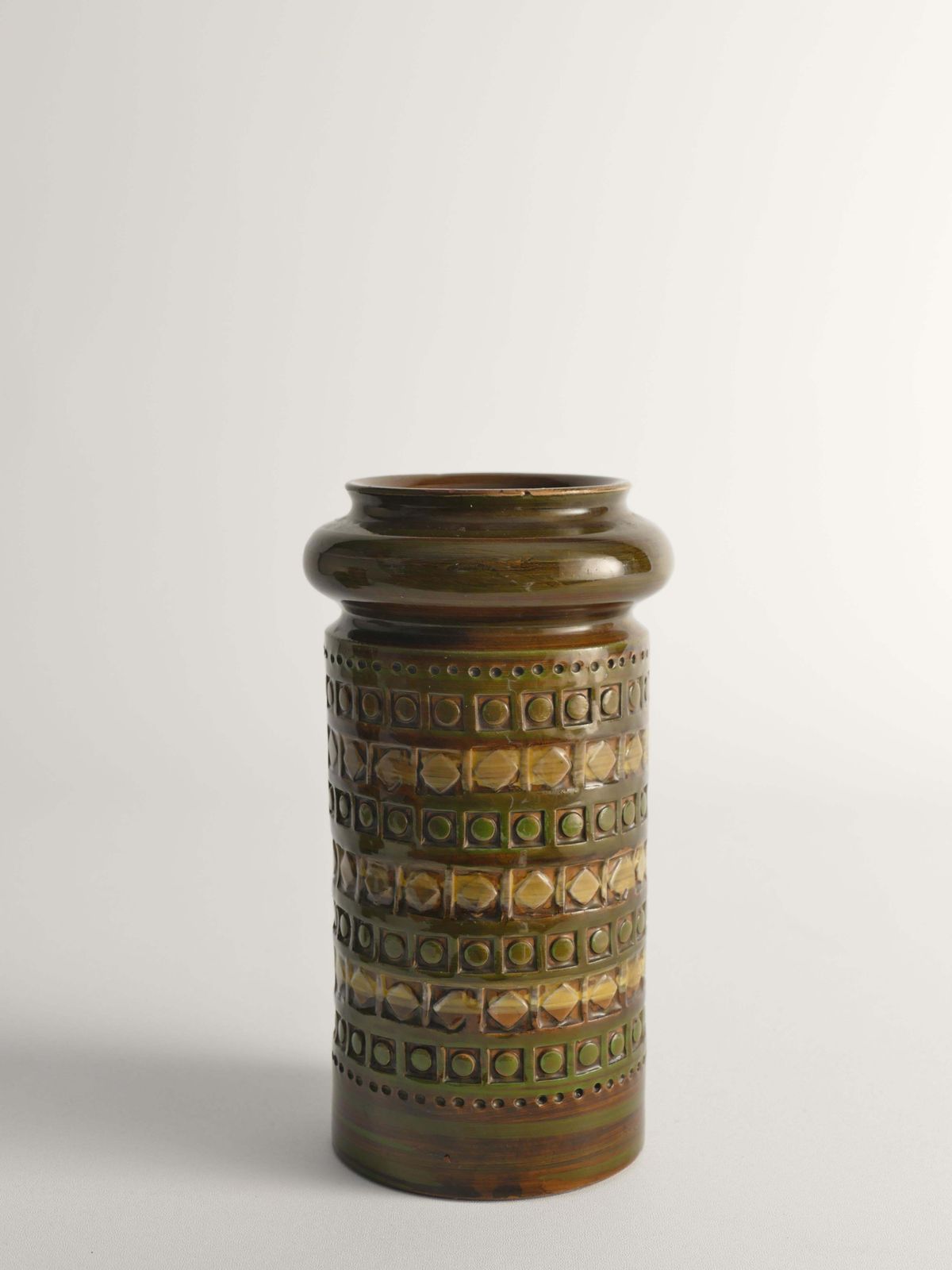 Yellow And Green Stoneware Vases By Aldo Londi For Bitossi, Italy, Set Of 3 photo 695.0