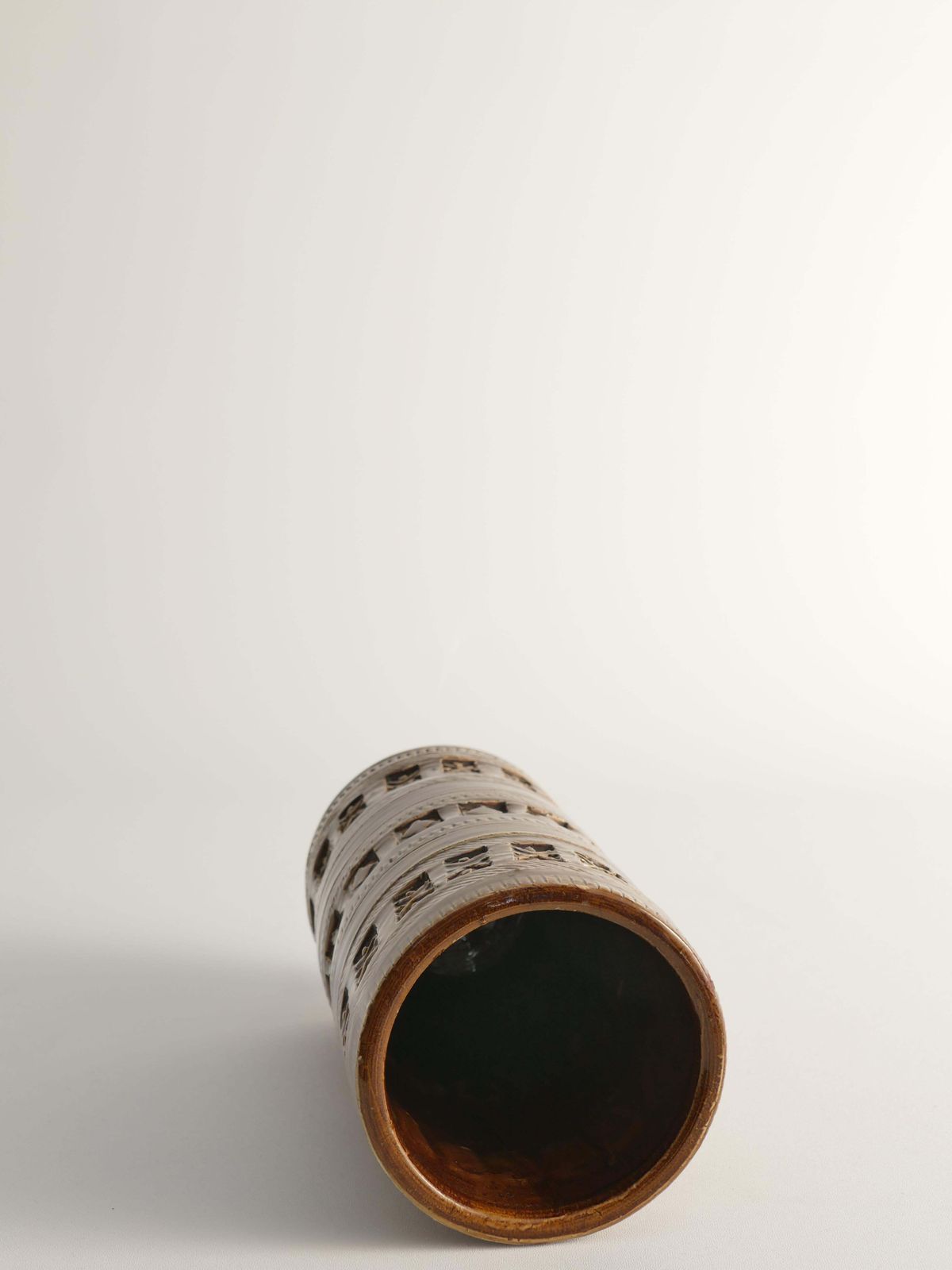 Mid Century Modern Brown Stoneware Vase By Aldo Londi For Bitossi, Italy, 1960s photo for sale