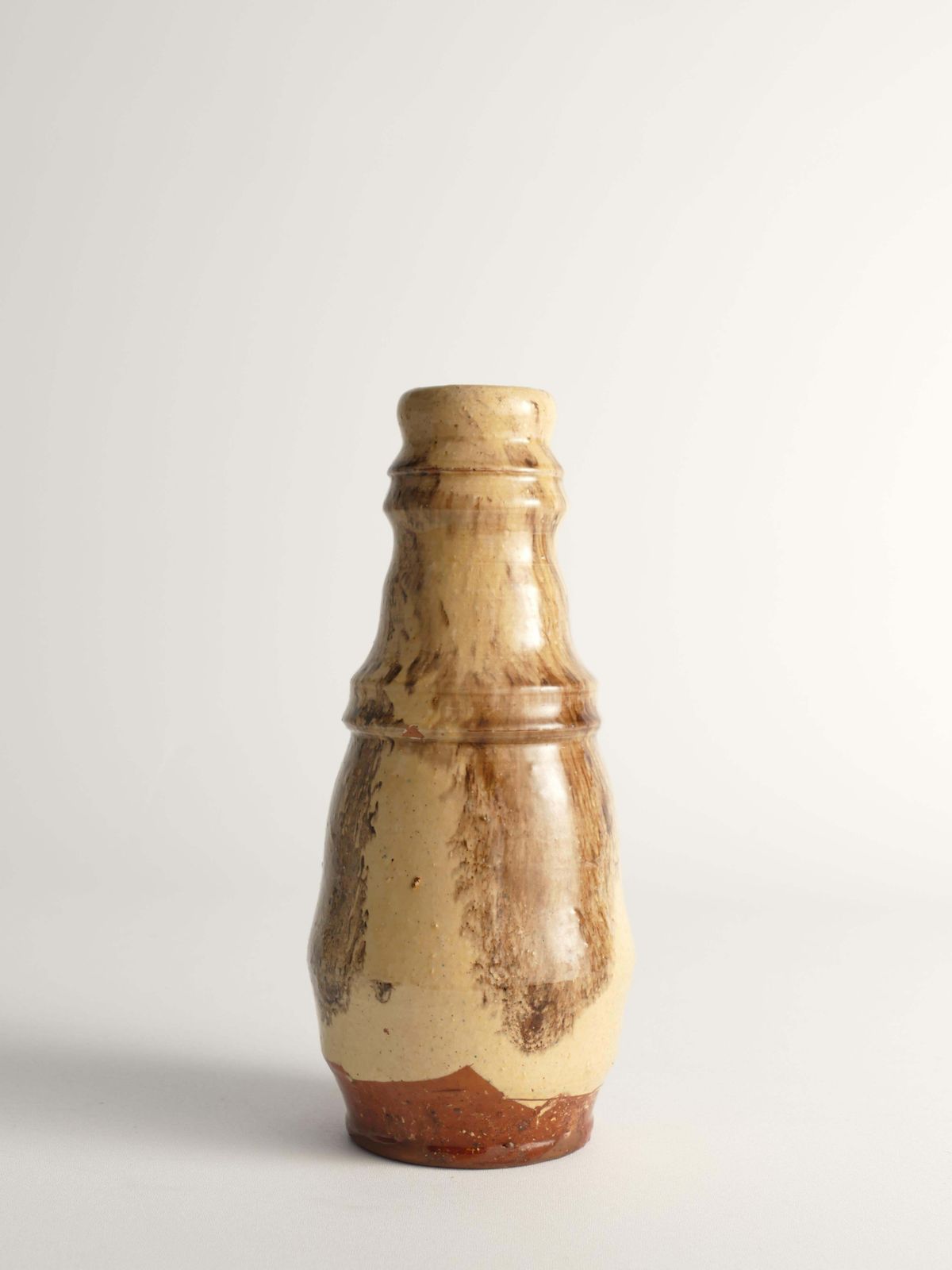 Unique Scandinavian Modern Gourd Shaped Beige Vase, Sweden 1960s photo furniture