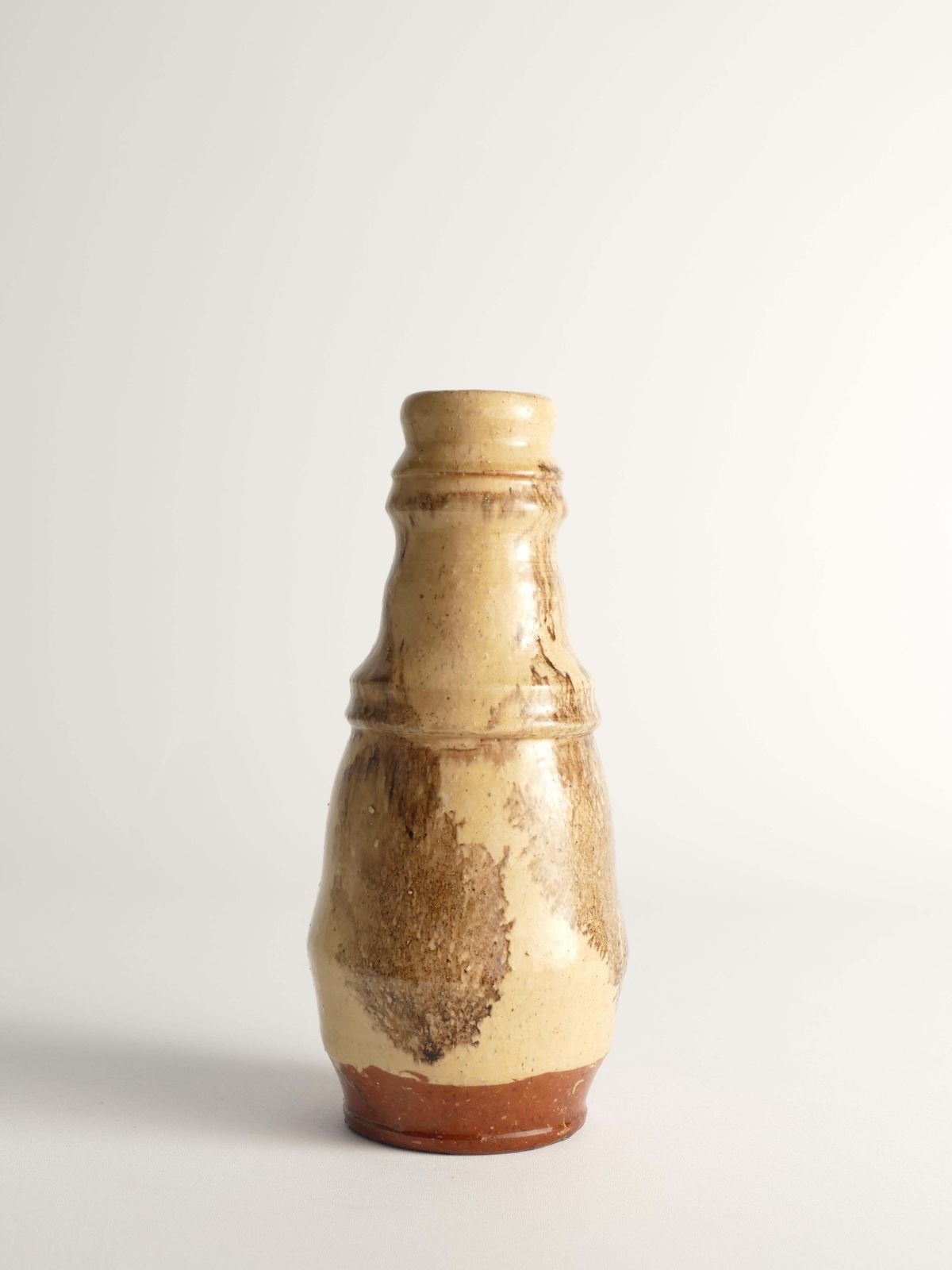 Unique Scandinavian Modern Gourd Shaped Beige Vase, Sweden 1960s photo Home Decor