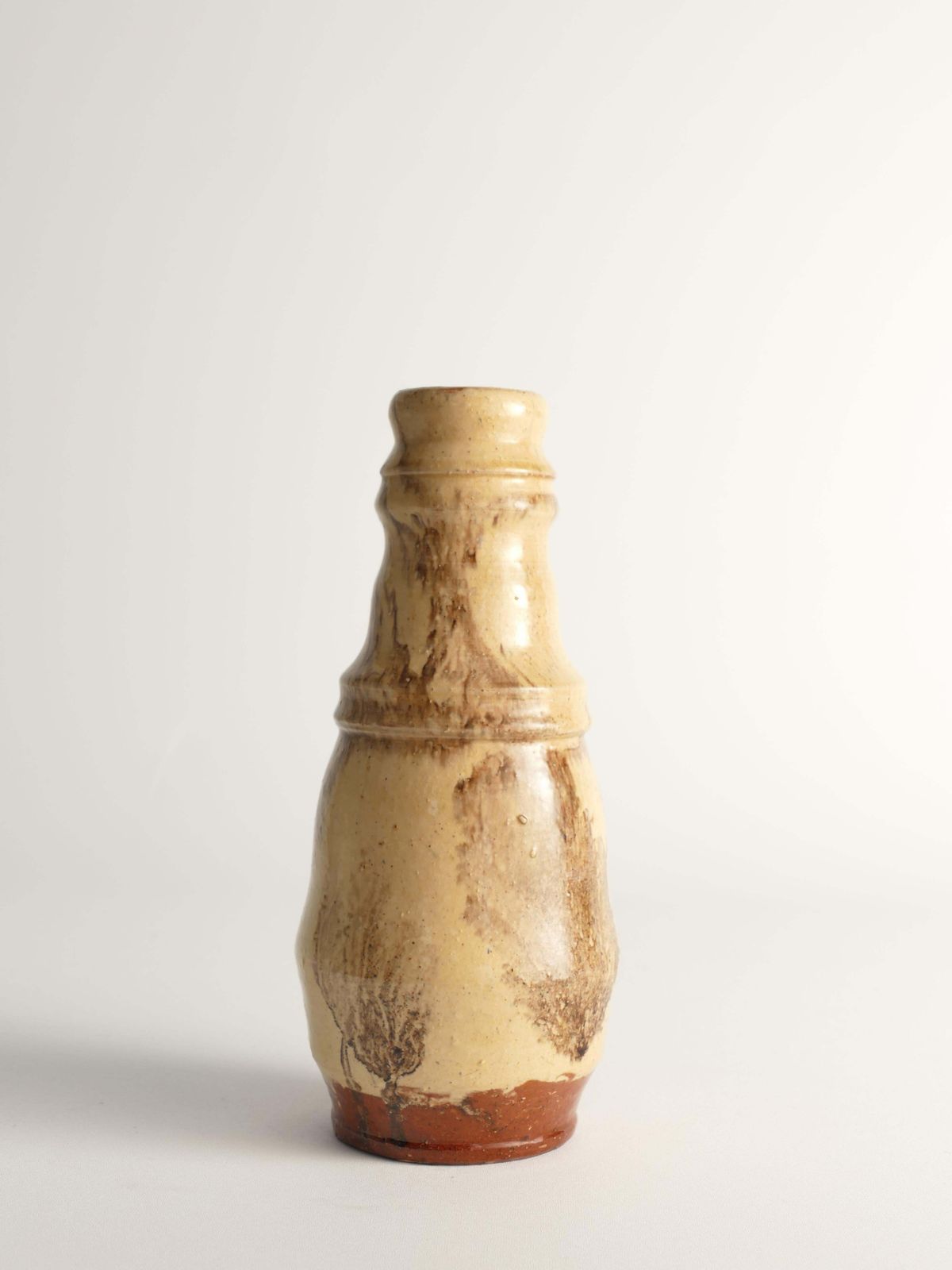 Unique Scandinavian Modern Gourd Shaped Beige Vase, Sweden 1960s photo 215.0