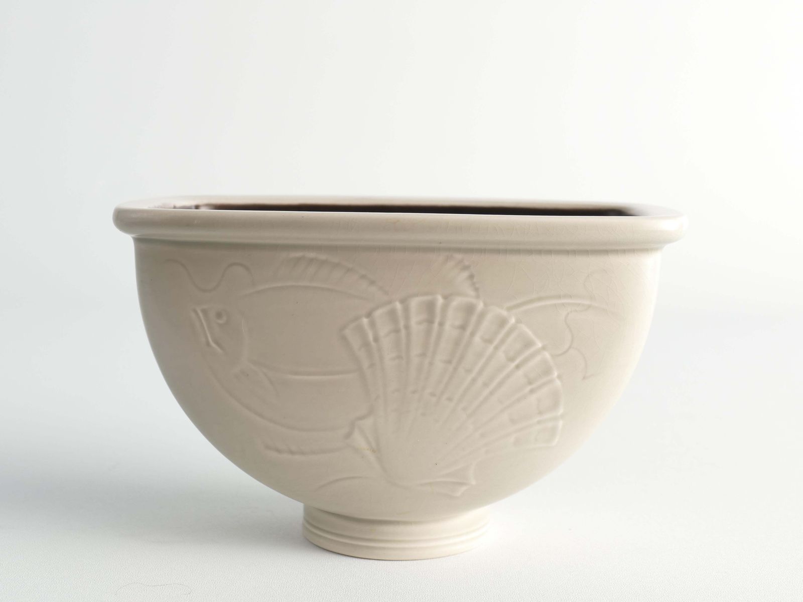 photo vinterior Art Deco Vase With Sea Motif By Nils Thorsson, Aluminia/Royal Copenhagen, 1930s