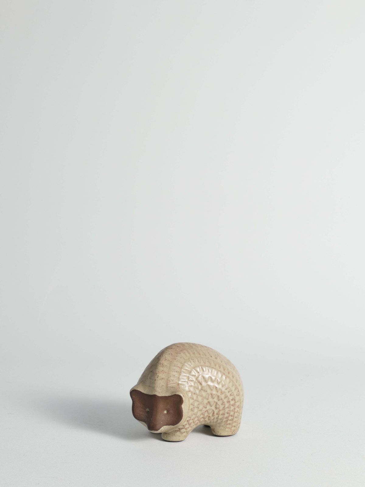 Scandinavian Modern Zigzag Patterned Earthenware Hedgehog, 1960s photo for sale