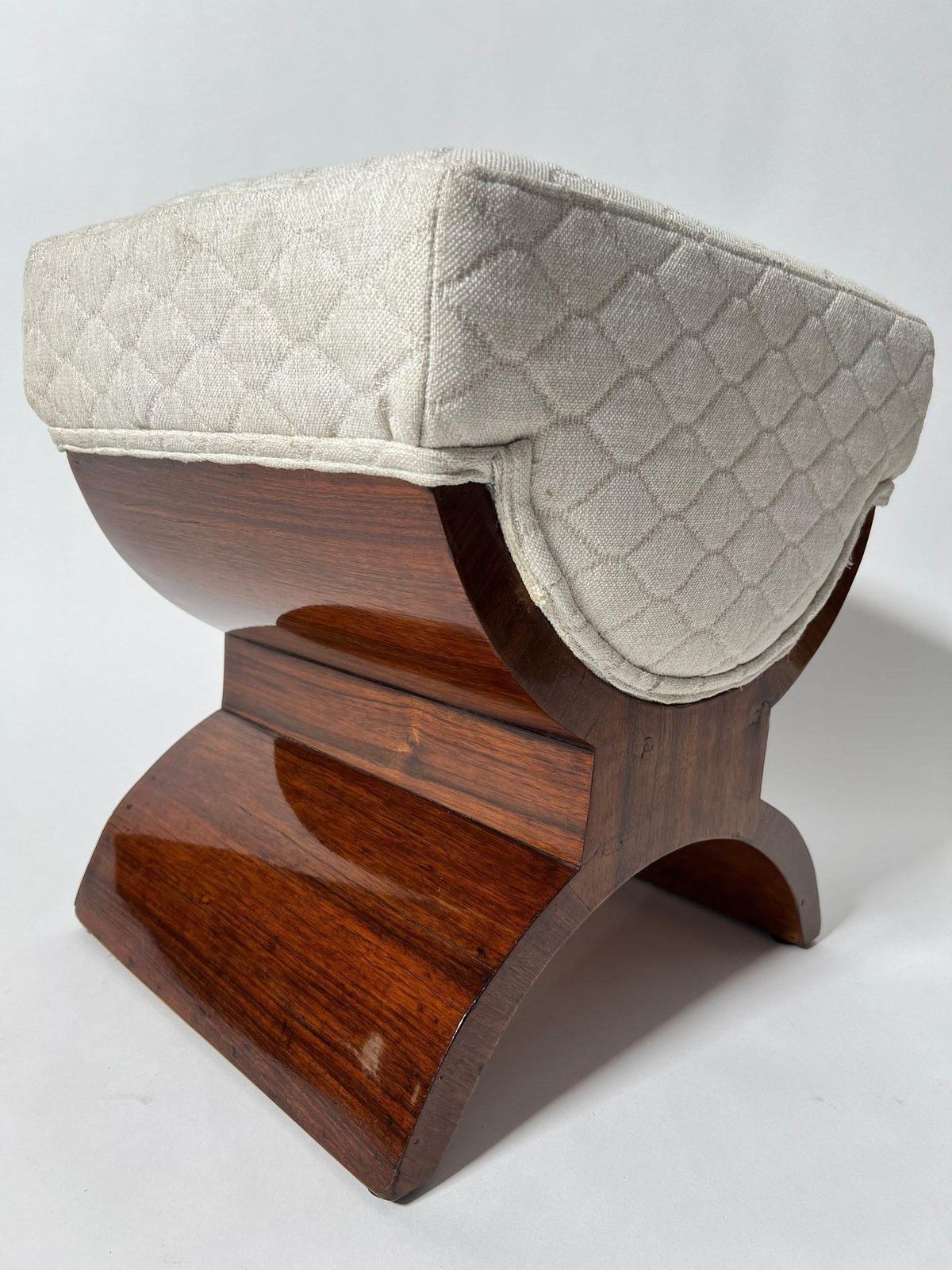 Art Deco Stool, Rosewood Veneer, France Circa 1930 photo vinterior