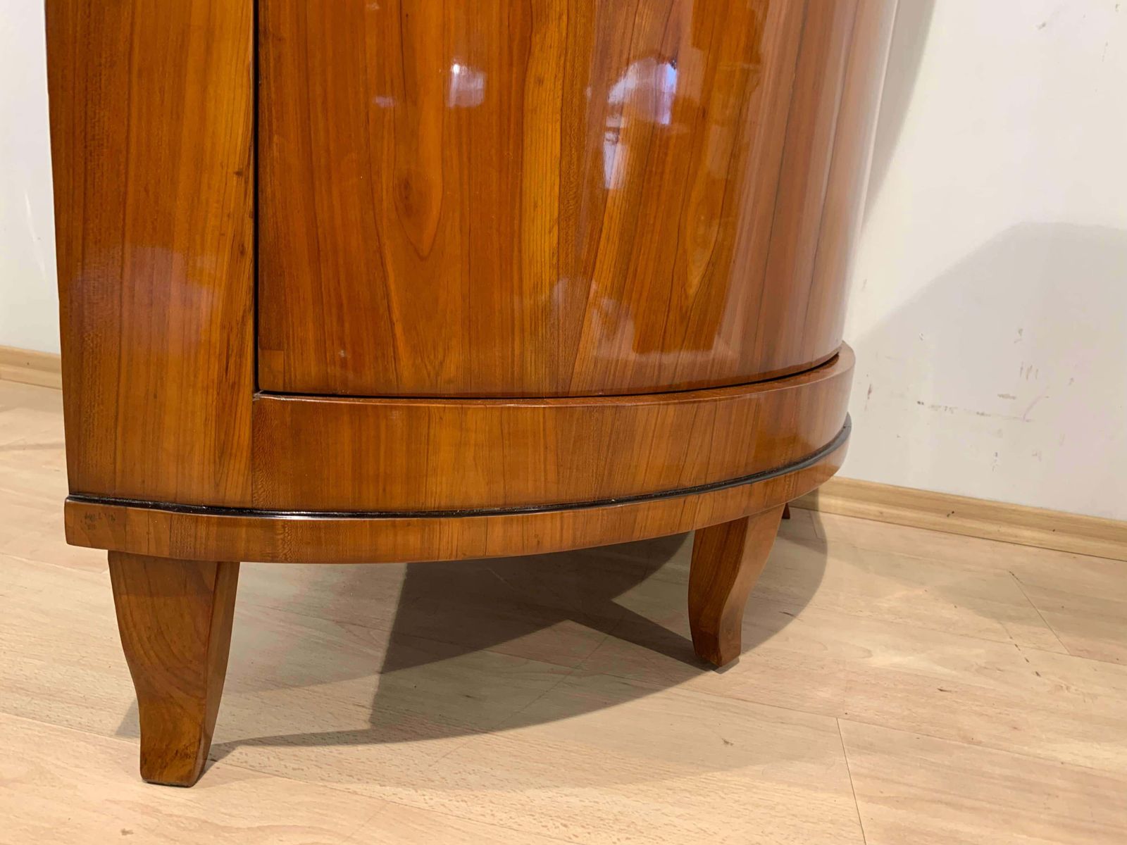 photo for sale Biedermeier Corner Cabinet, Cherry Veneer, Ebony, South Germany Circa 1820