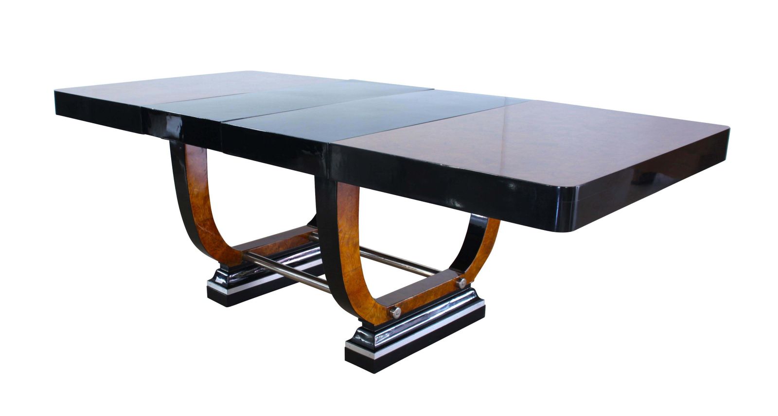 Expandable Art Deco Dining Table, Thuja Roots, Lacquered, France, Circa 1930 photo for sale
