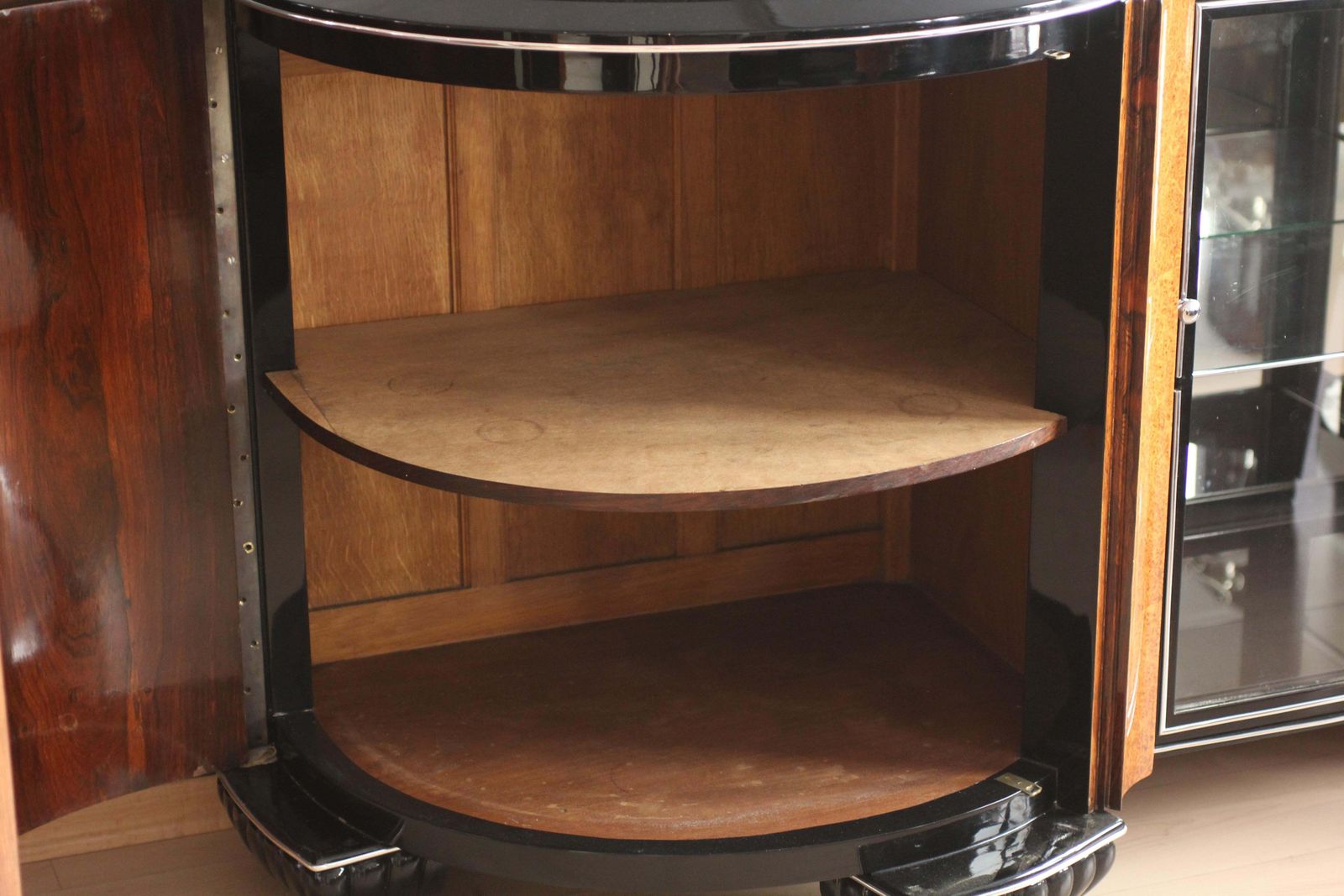 Large Art Deco Buffet, Amboyna Burl And Rosewood, Marble, Paris, Circa 1925 photo vintage