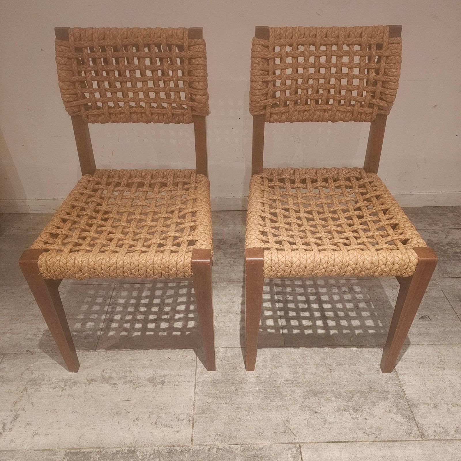 photo furniture Pair Chairs Of Adrien Audoux & Frida Minet, France 1970's