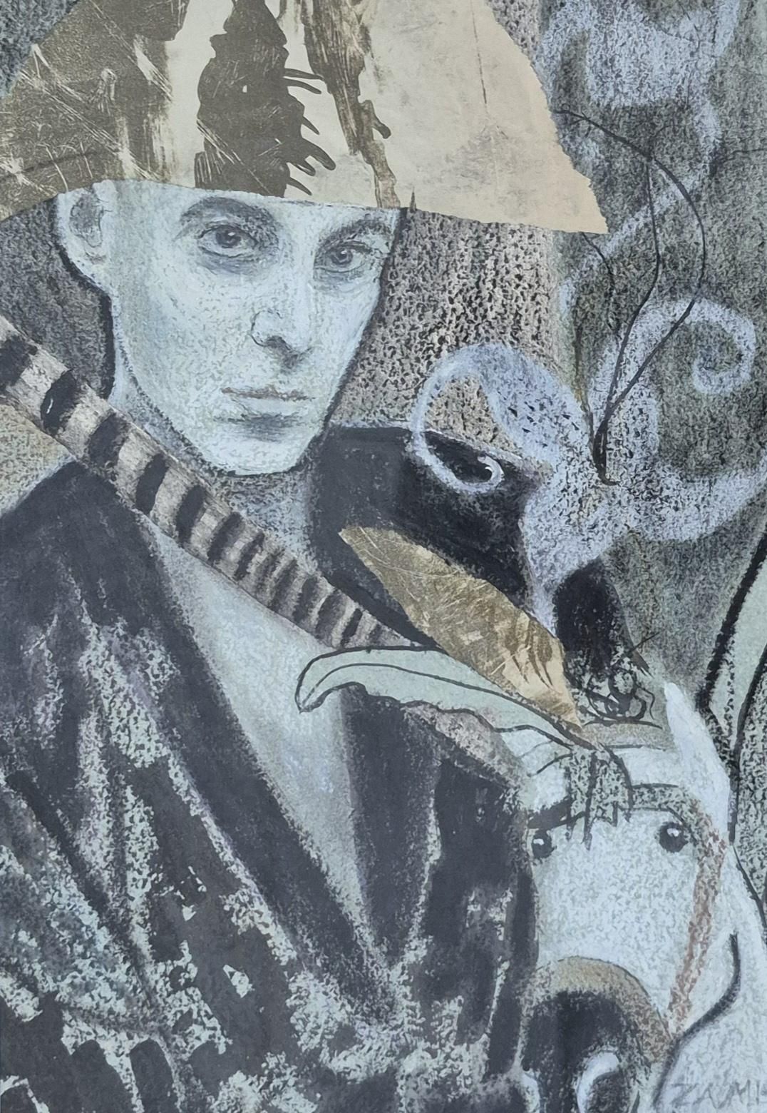 Zofia Anna Misiakanother Country. Mixed Media Drawing, Black And White, Polish Artist2020