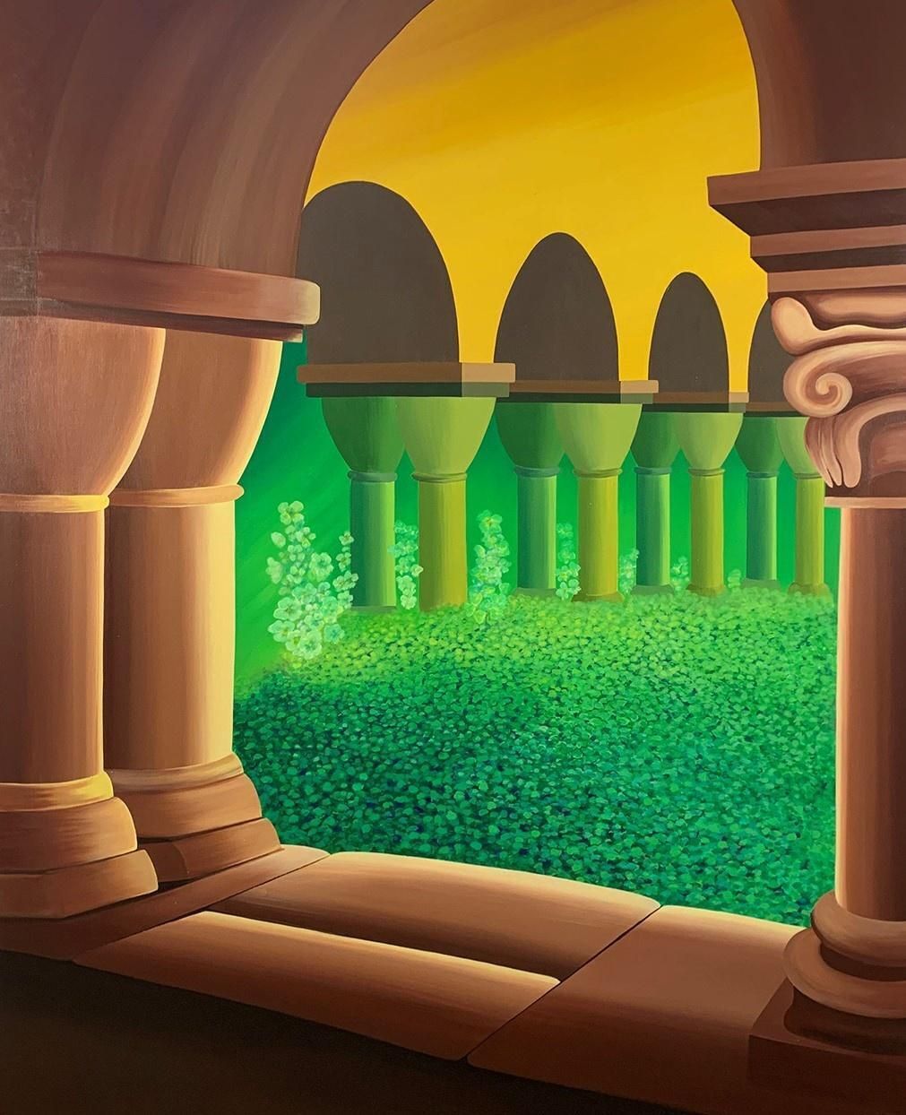Marta Rynkiewiczsilent Cloister. Contemporary Acrylic Painting, Vibrant, Landscape, Polish Art2020