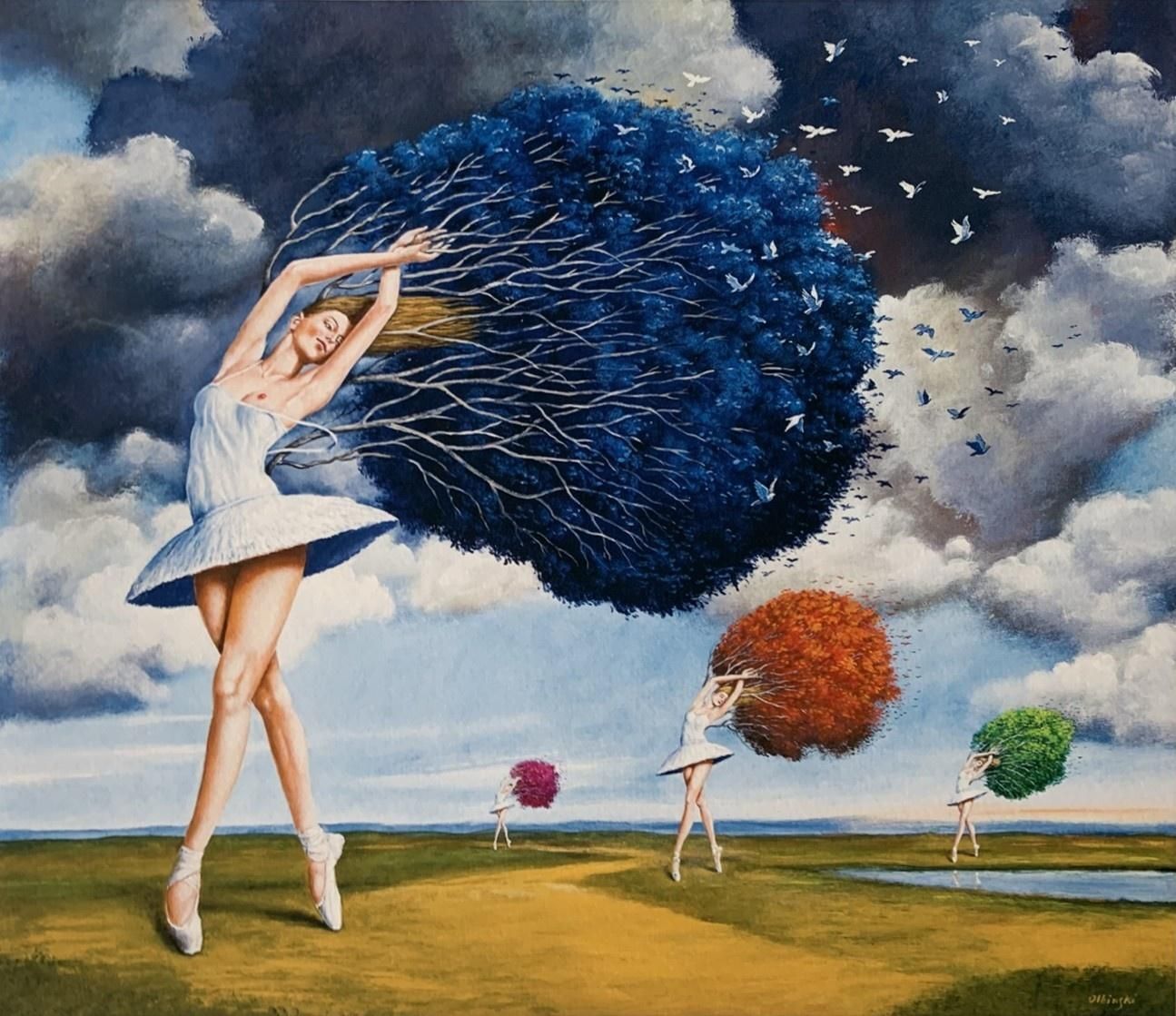 Rafał Olbińskiballerinas. Limited Edition Print, Surreal,  Established Polish Artist2024