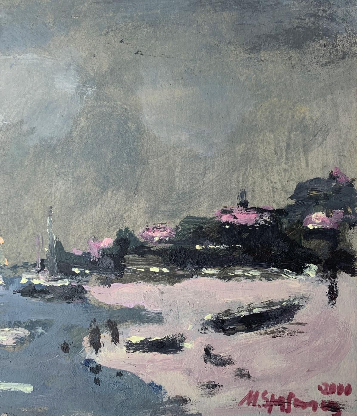 Magdalena Spasowicznocturn. Oil On Cardboard, Figurative, Landscape, Polish Art2000 photo furniture