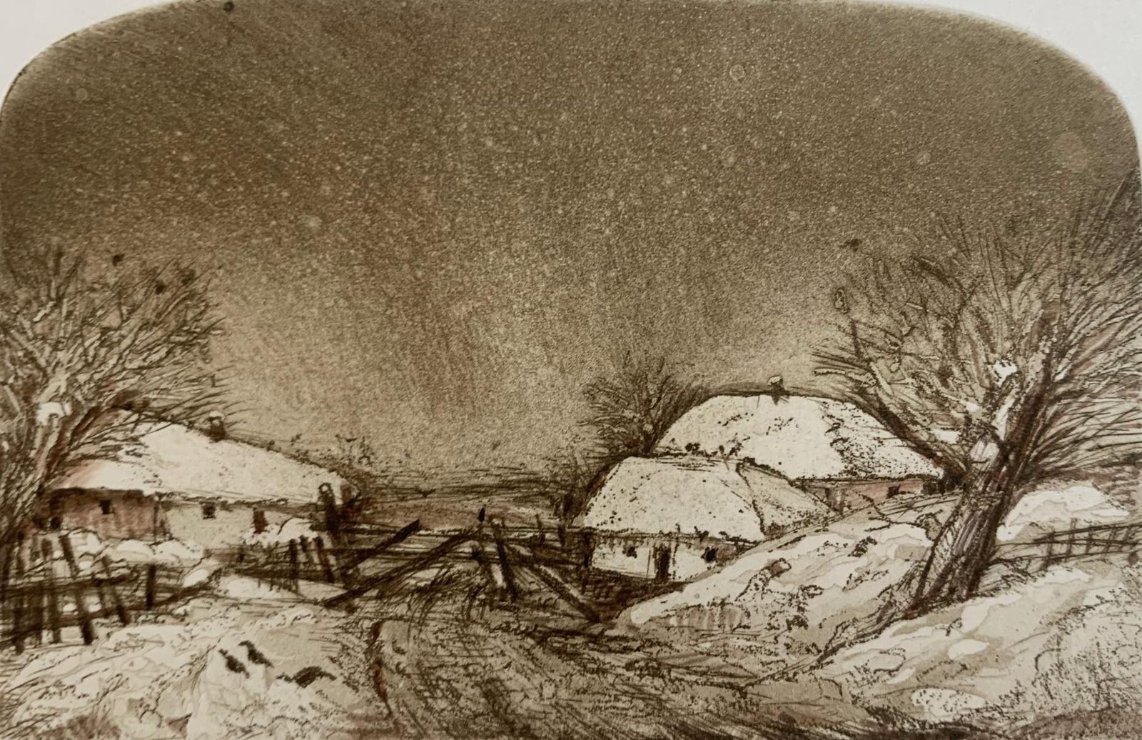 Bogdan Pikulickilandscape. Contemporary Print, Monochromatic, Rural View, European Artist1998 photo Art