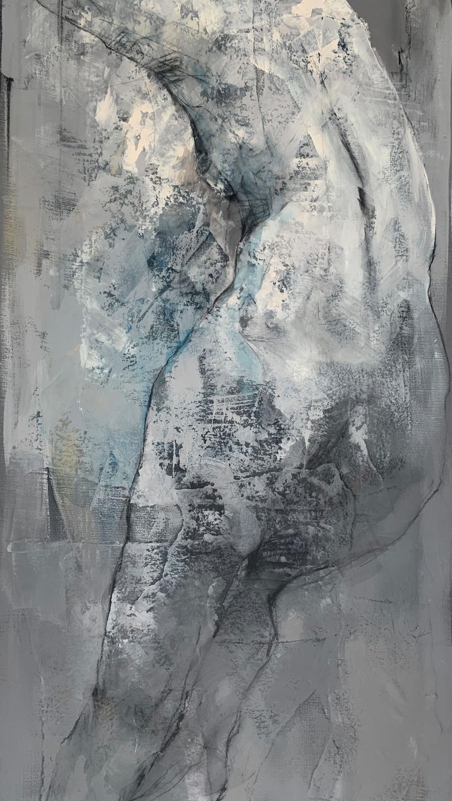 Michał Bajsarowicznude. Figurative And Abstract Acrylic Painting, Body, Polish Artist2025 photo for sale