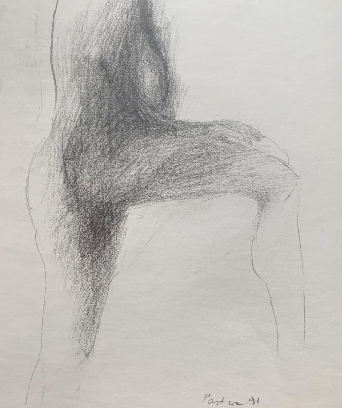 Antoni Janusz Pastwaa Nude. Pencil Drawing, Minimalistic, Figurative, Monochromatic, Polish Artist1996 photo Art