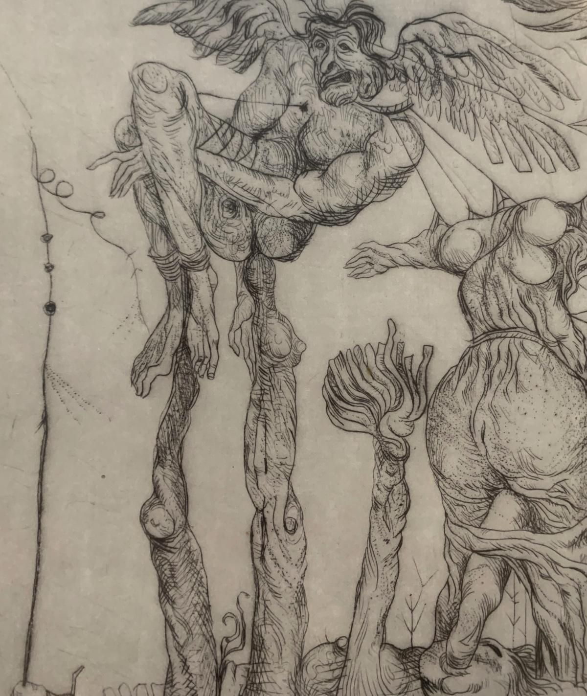 Leszek Rózgadaedalus. Surrealistic Etching, Monochromatic, Minimalistic, Polish Art1971 photo for sale