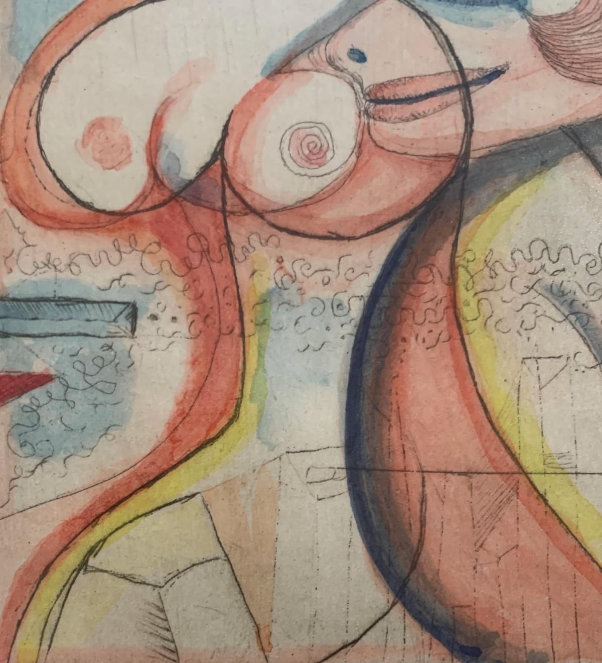 Leszek Rózgagirls. Figurative Limited Edition Etching, Surrealist, Nude, Polish Art2005 photo 772.0
