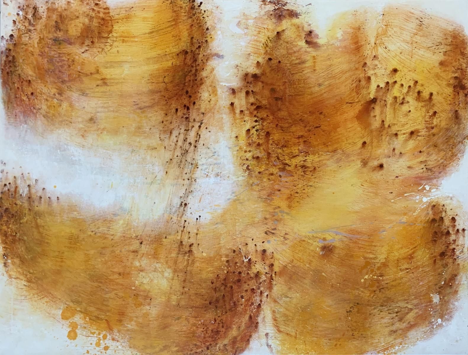 Piotr Butkiewiczthere With The Dog. Gestural Abstraction, Orange, Oil Painting, Polish Artist2025