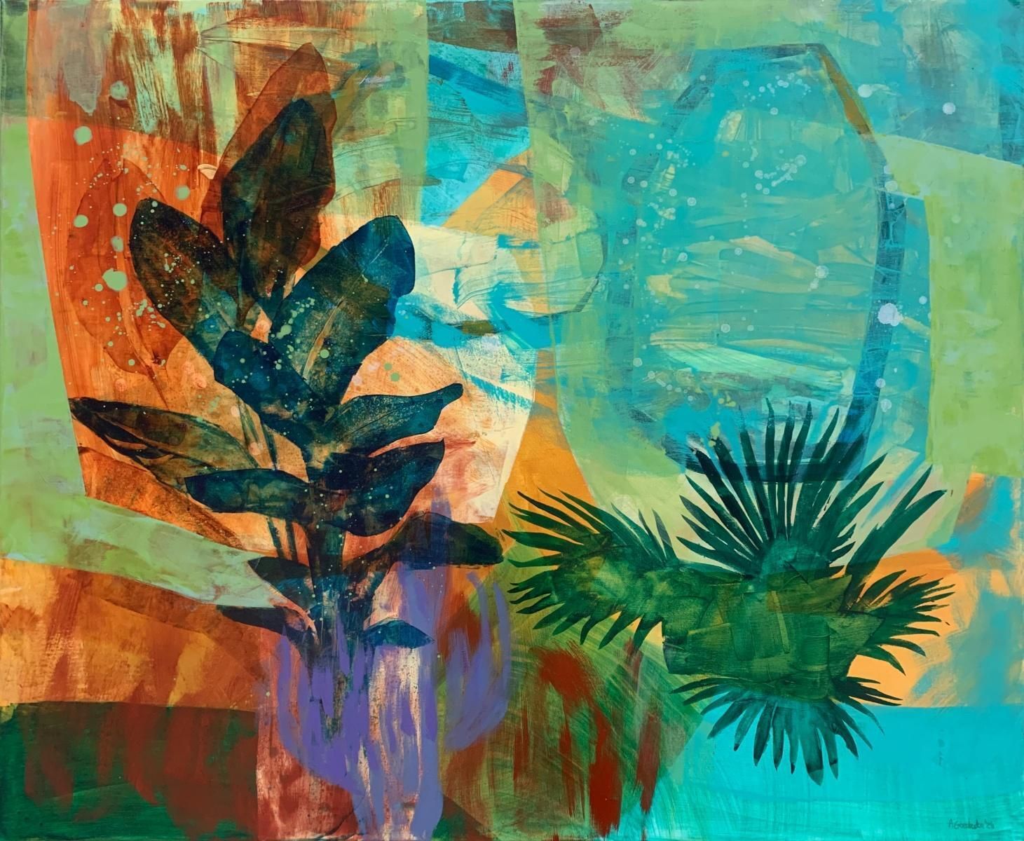 Anna Masiul Gozdeckaorangery. Contemporary Abstract Painting, Acrylic On Canvas, Polish Artist2024