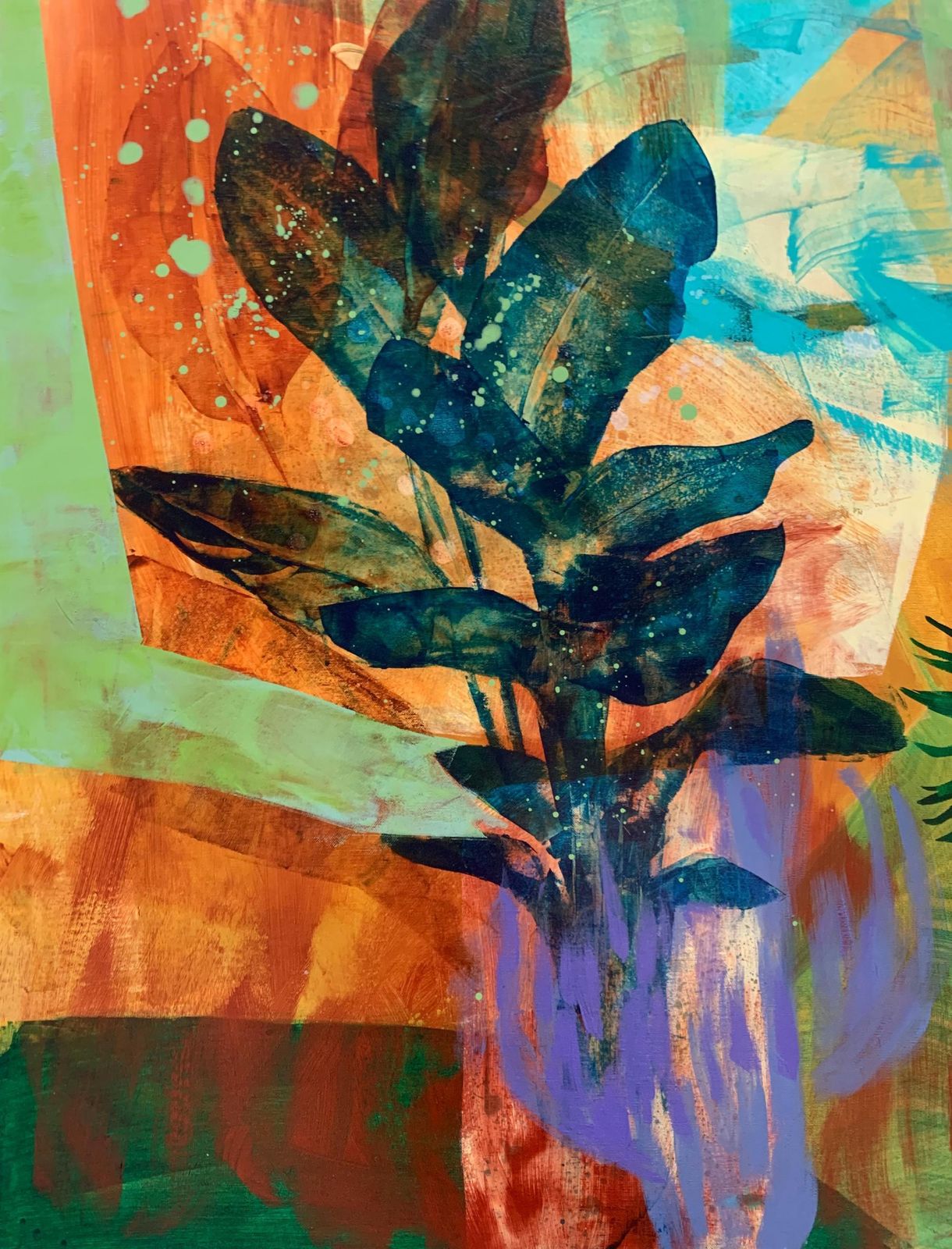 Anna Masiul Gozdeckaorangery. Contemporary Abstract Painting, Acrylic On Canvas, Polish Artist2024 photo furniture