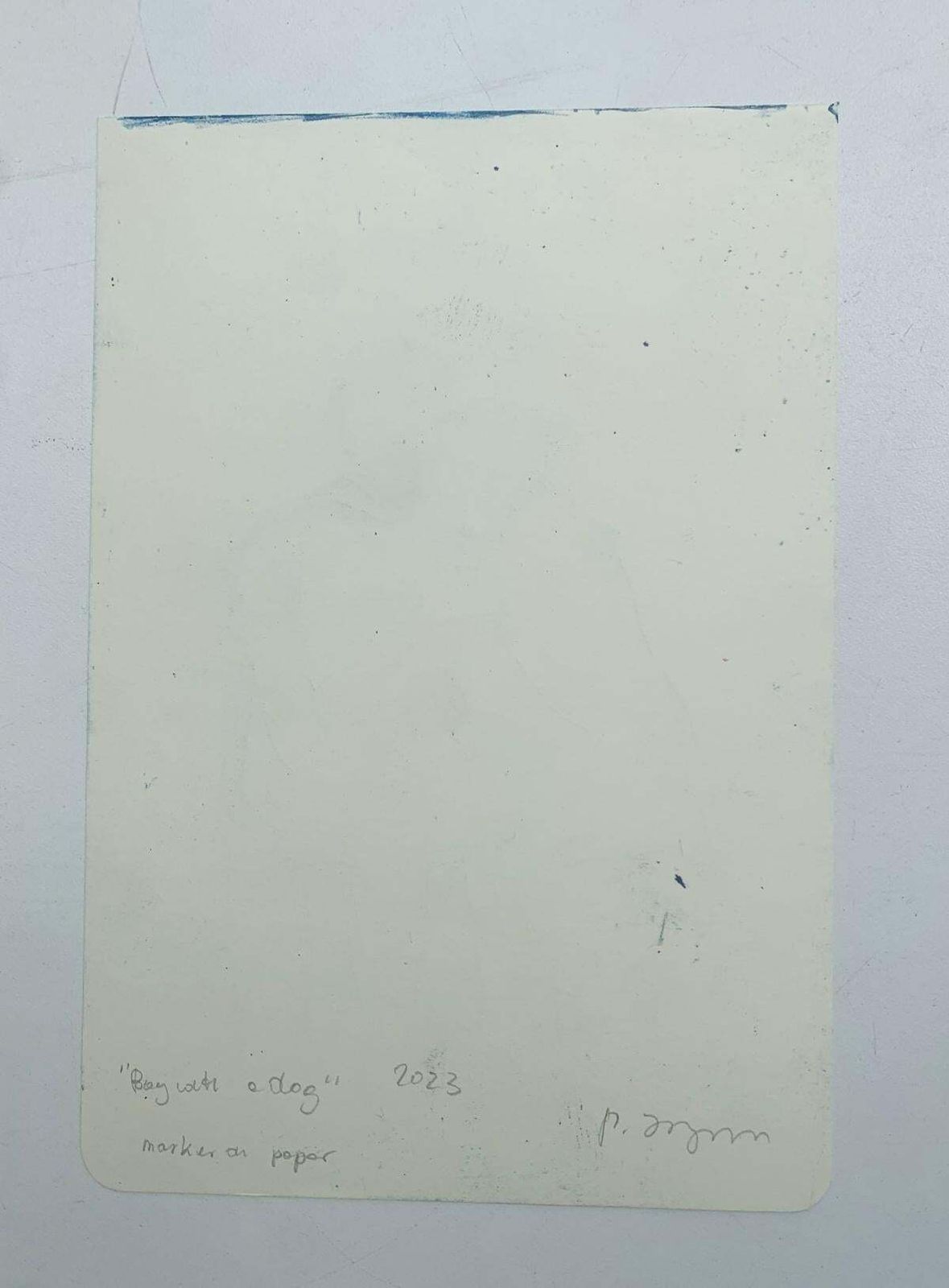 Hanna Ilczyszynboy With A Dog. Figurative Ink Drawing, Minimalistic, Polish Art2023 photo 163.0