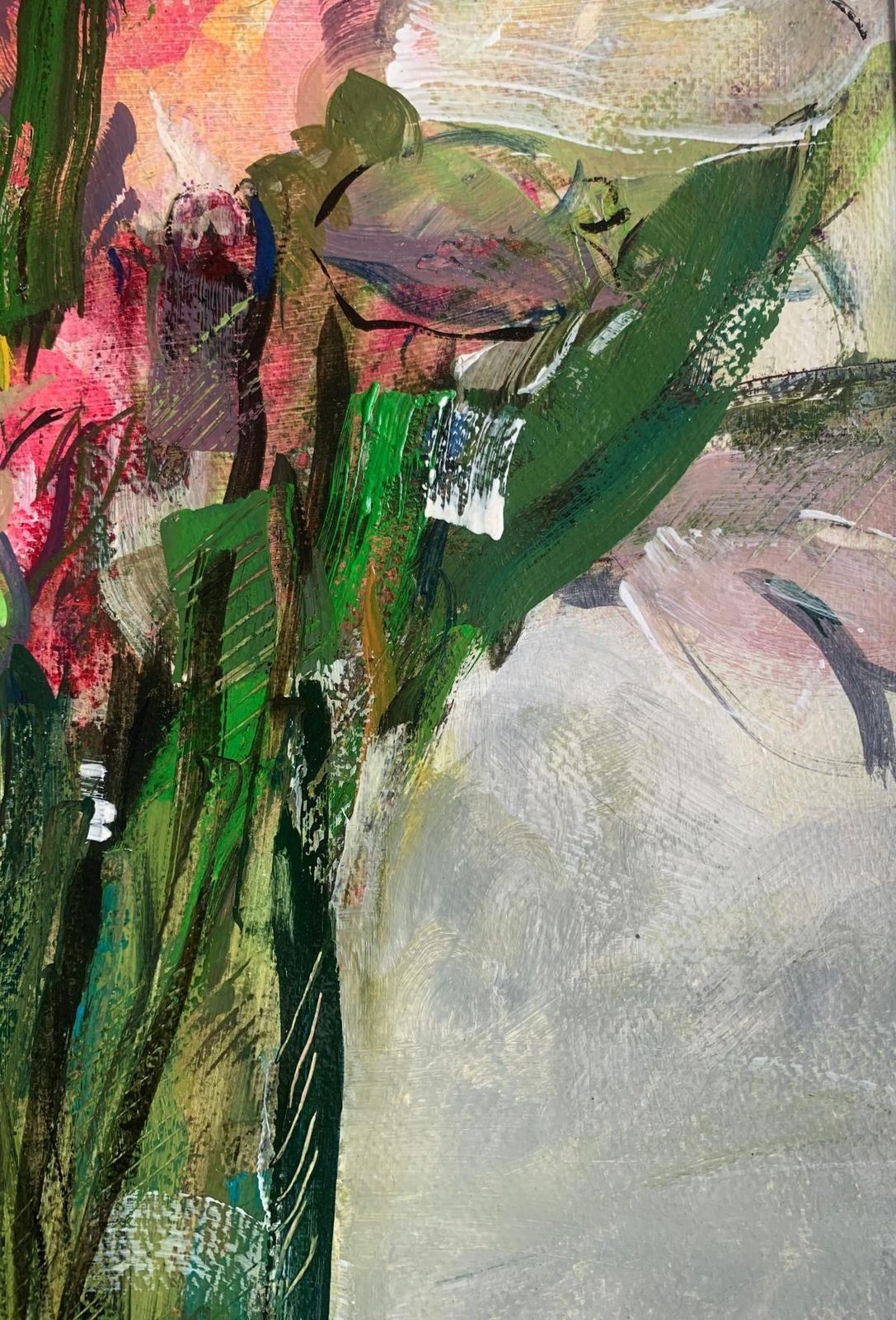 Bożena Lesiaktulips. Gouache Painting, Abstract, Figurative, Flowers, Polish Art2024 photo furniture