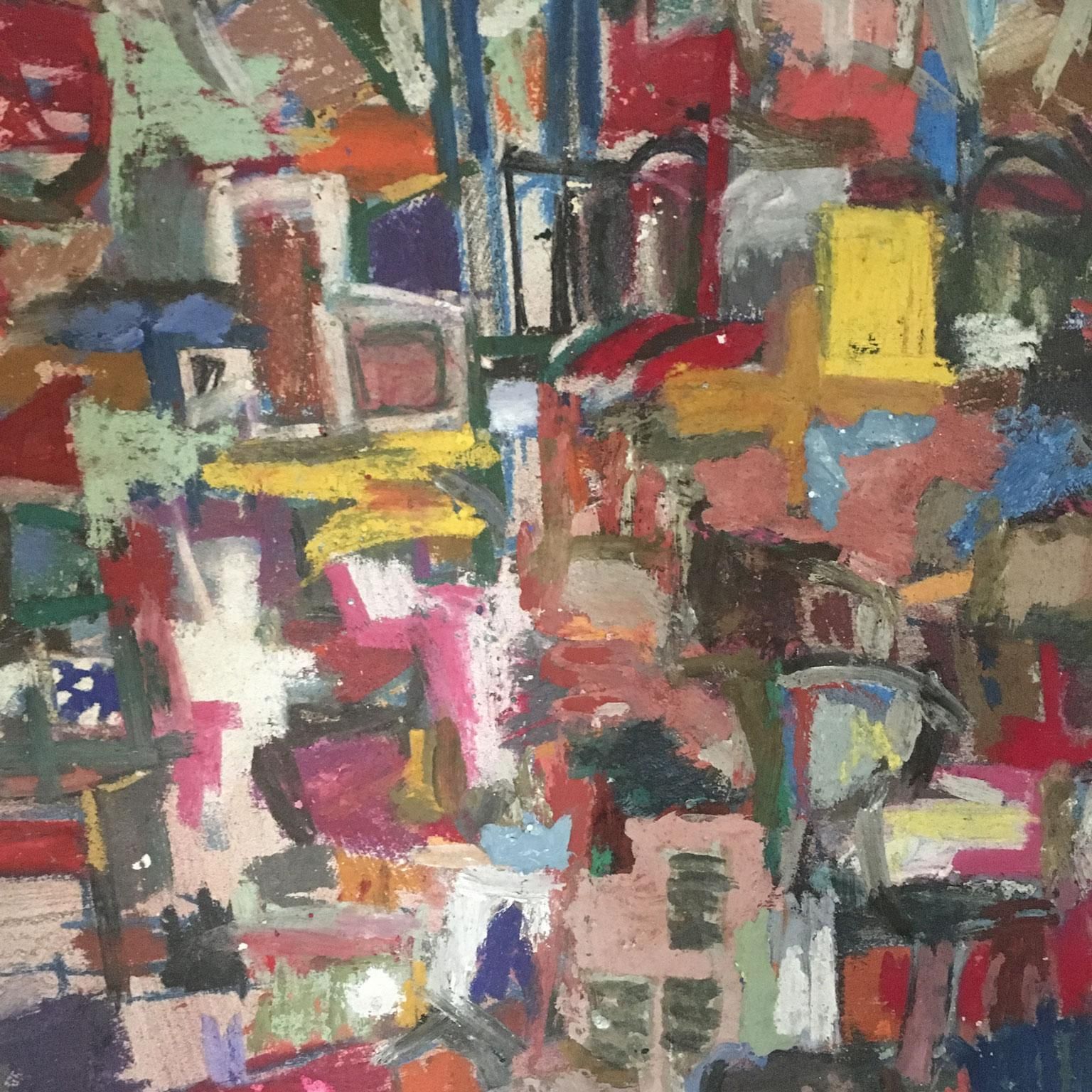1960 Italy Abstract Painting By Ermete Lancini photo vintage